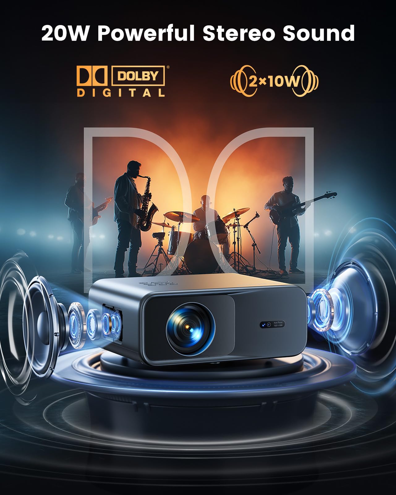 WiMiUS 4K Projectors Projector with Google TV, Netflix, Disney+ and Dolby Audio