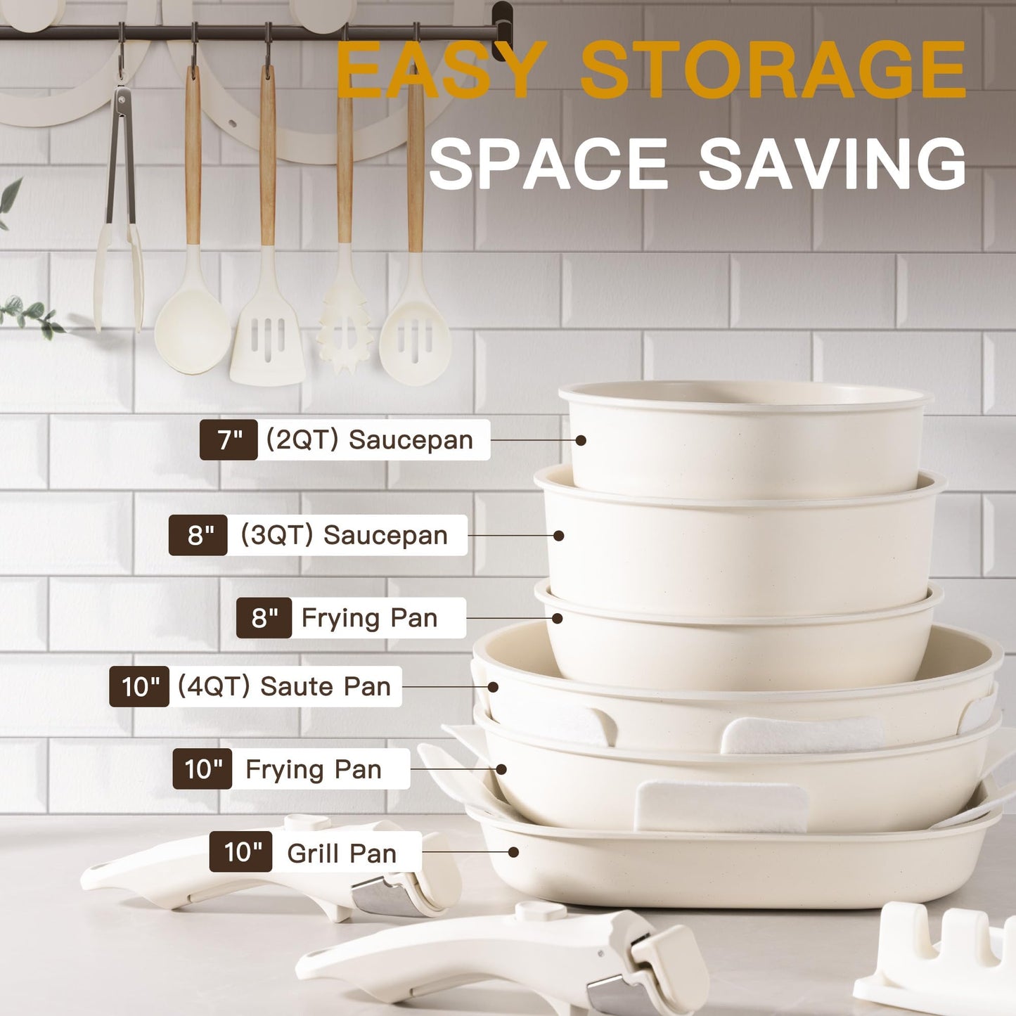 23-Piece Ceramic Cookware Set Non-Stick Pots and Pans Kitchen Aluminium NEW