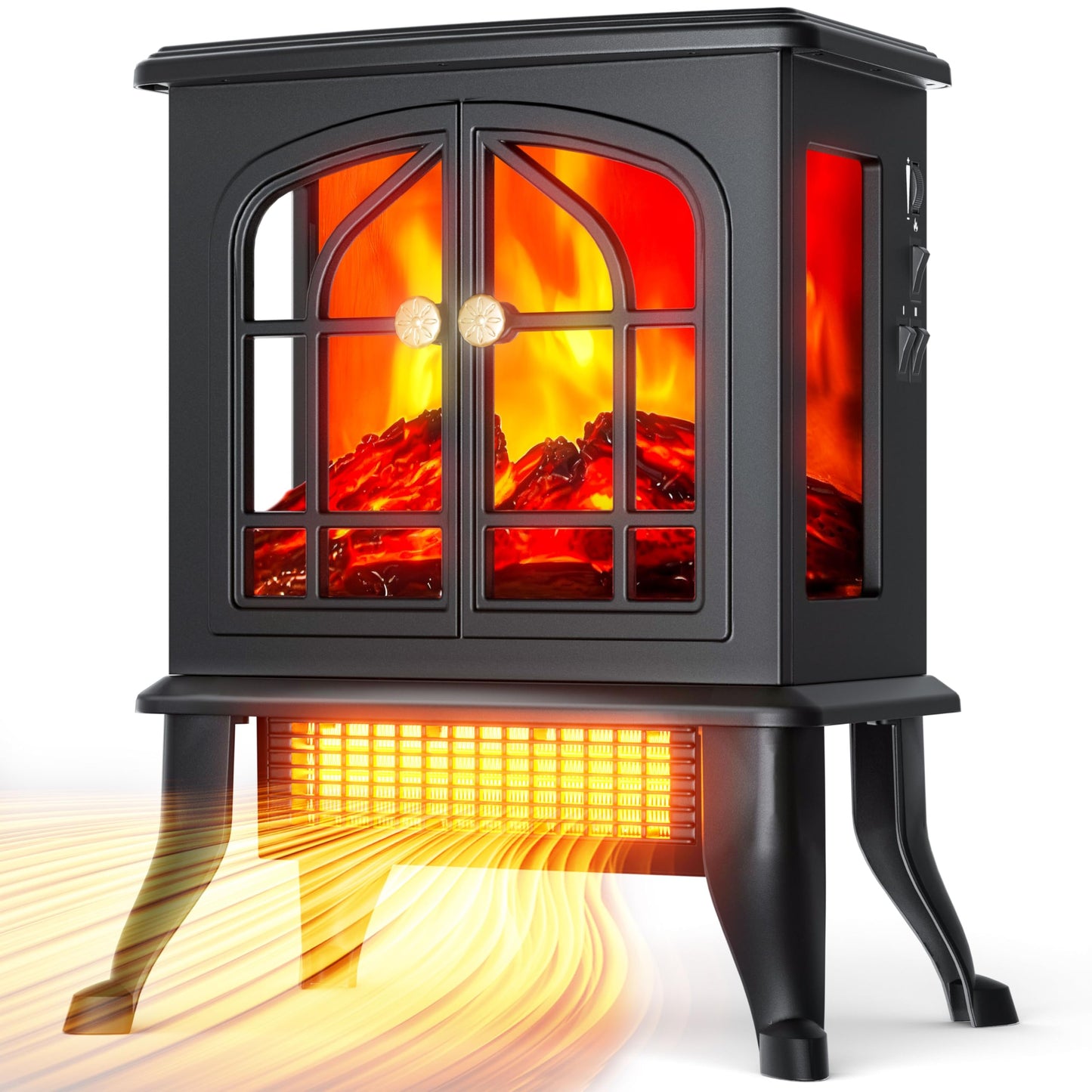 2000W Electric Heating Fireplace Heater Fan with Adjustable Temperature in NEW