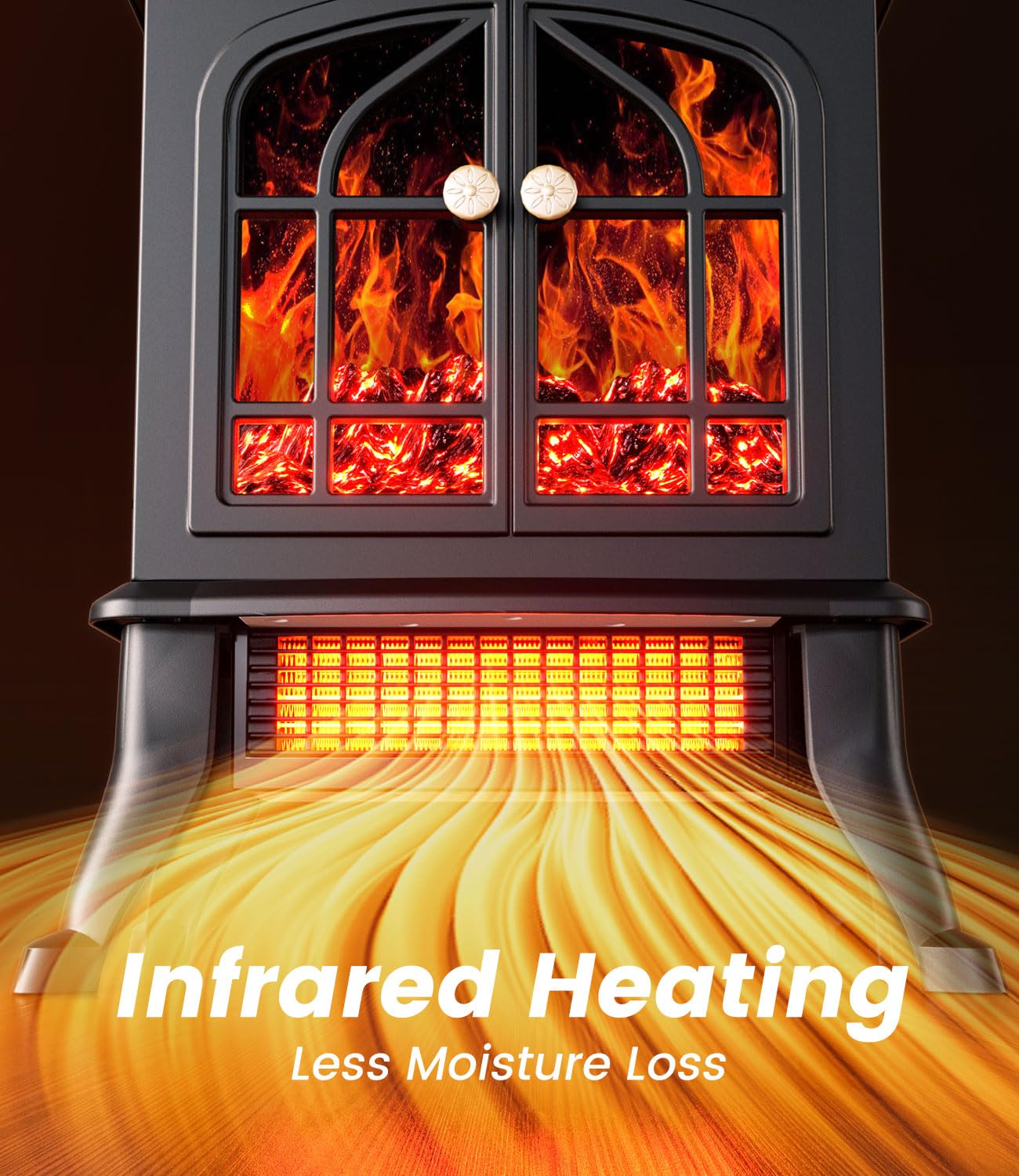 2000W Electric Heating Fireplace Heater Fan with Adjustable Temperature in NEW