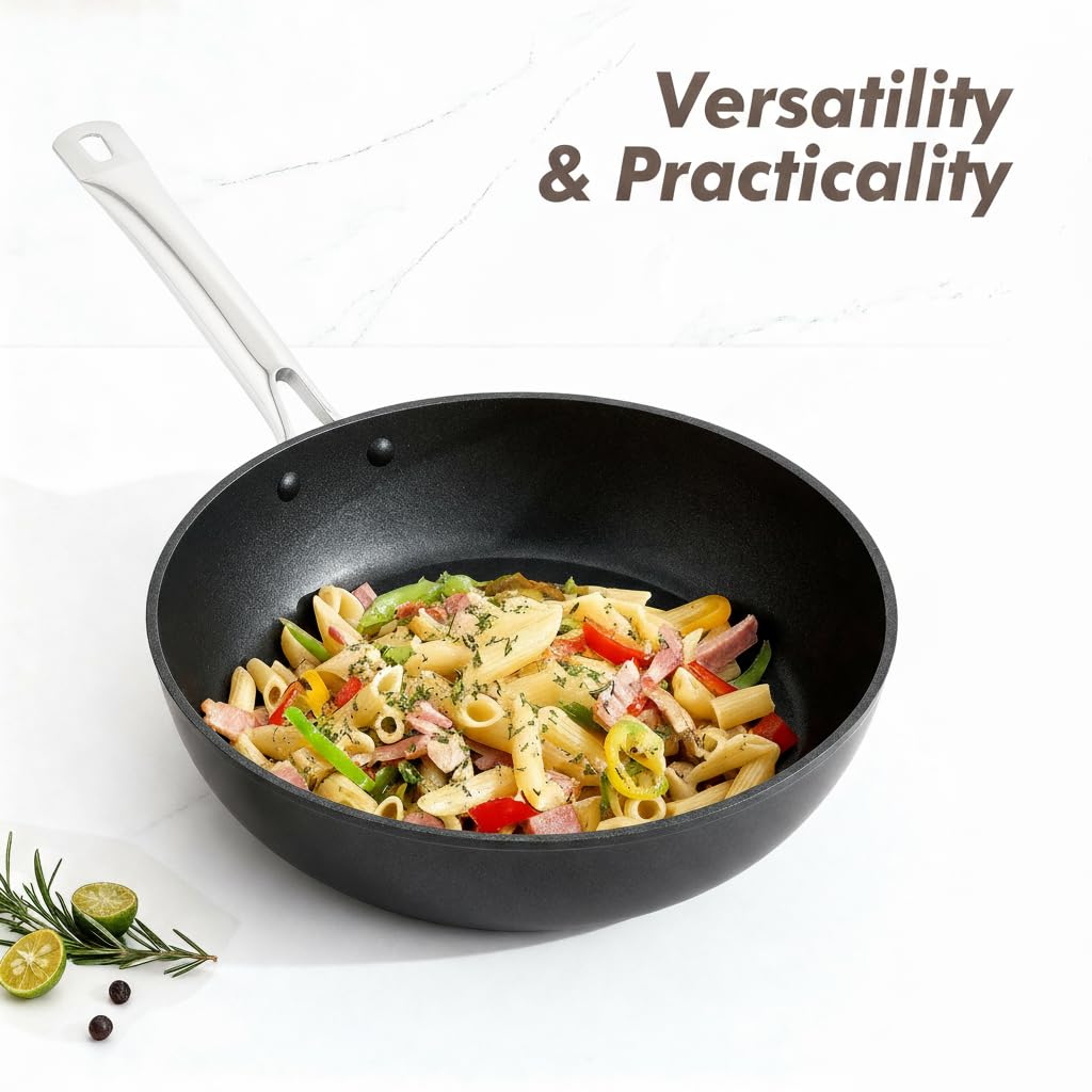 CS-KOCHSYSTEME 24cm Nonstick Deep Frying Pan with Premium Coating for Wok NEW