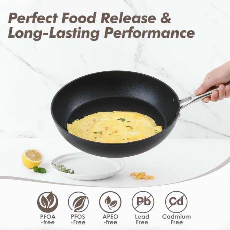 CS-KOCHSYSTEME 24cm Nonstick Deep Frying Pan with Premium Coating for Wok NEW