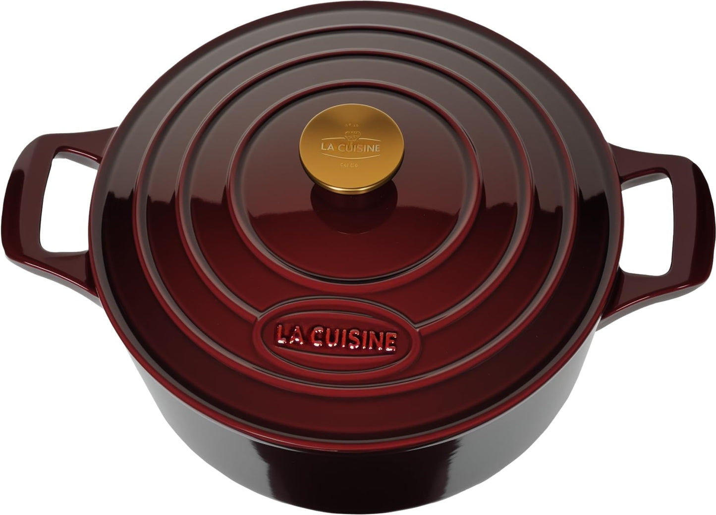 La Cuisine Enameled Cast Iron Dutch Oven Casserole Dish Pot Cranberry Red NEW