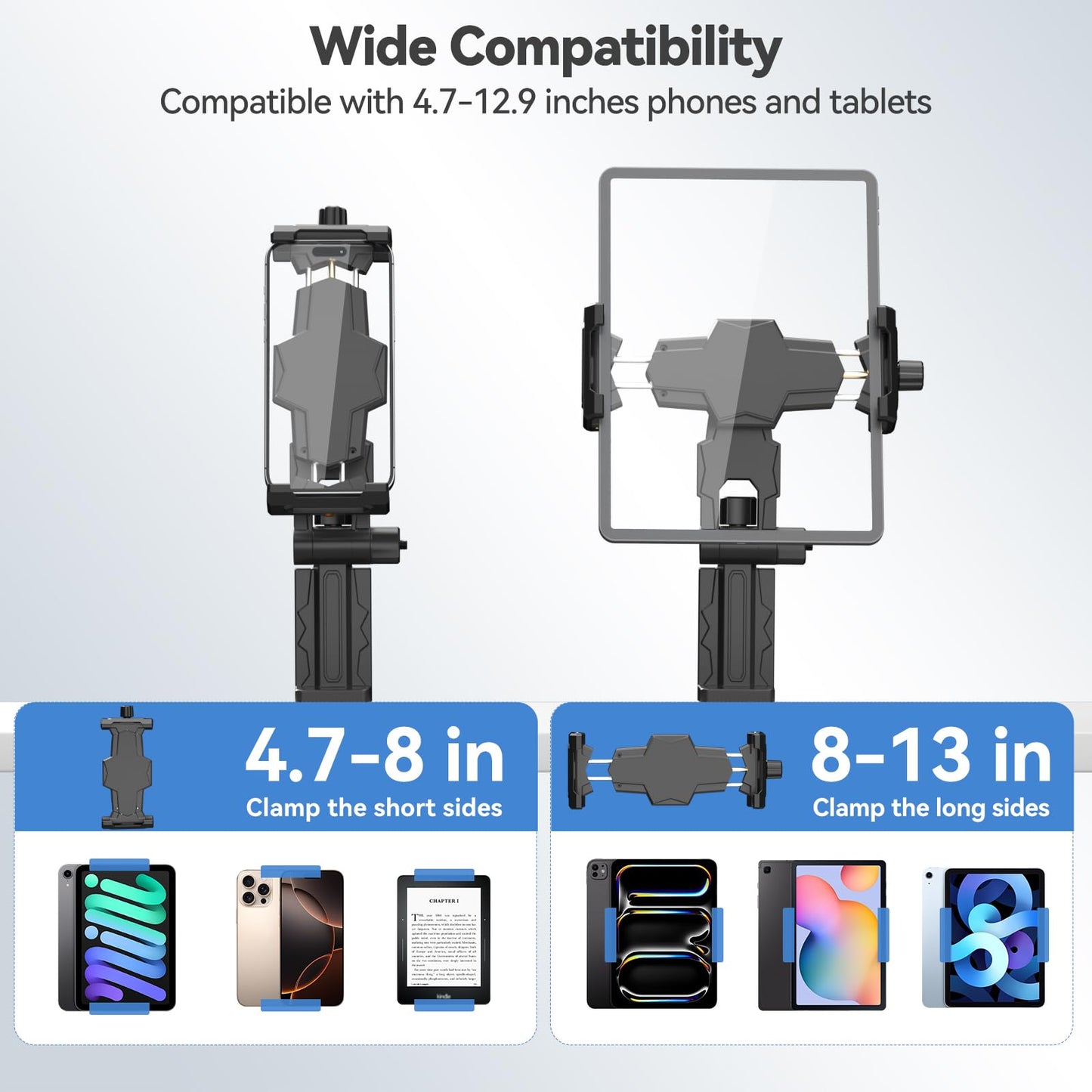KDD Adjustable Stands Tablet Holder Stand for Travel, Black - Portable Mount NEW
