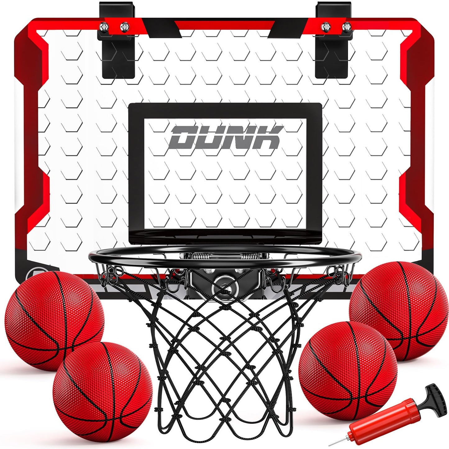 TEMI Red Basketball Hoop Indoor Kids Alloy Steel Adjustable Portable Rim NEW