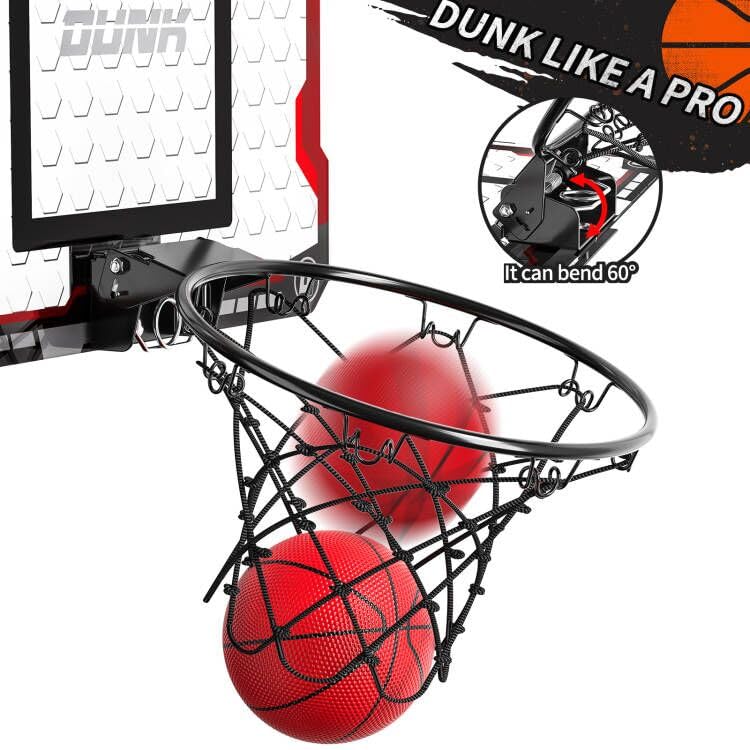TEMI Red Basketball Hoop Indoor Kids Alloy Steel Adjustable Portable Rim NEW