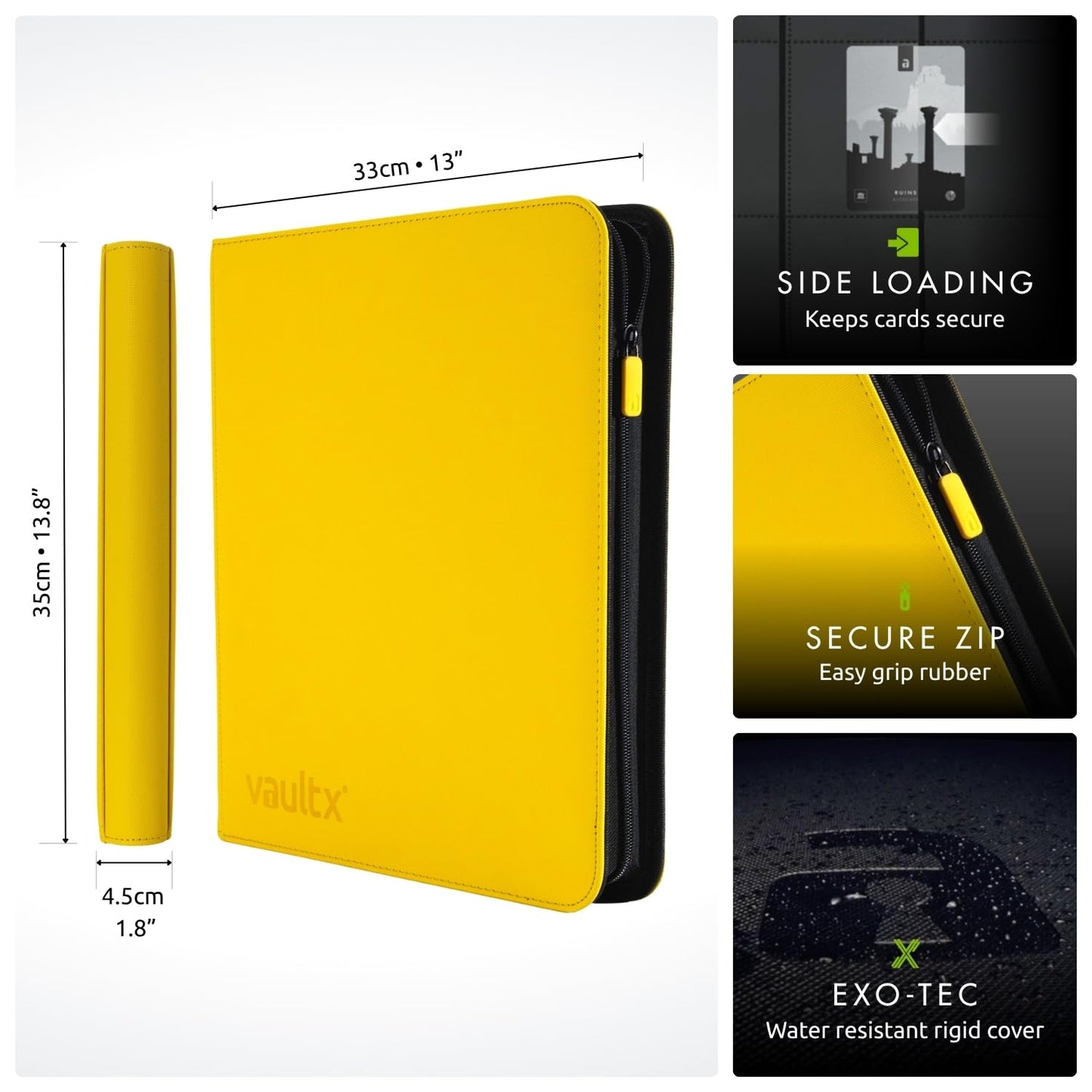 Vault X 480 Card Zip Trading Album Exo-Tec Yellow Storage Box 33cm 35cm DEMO