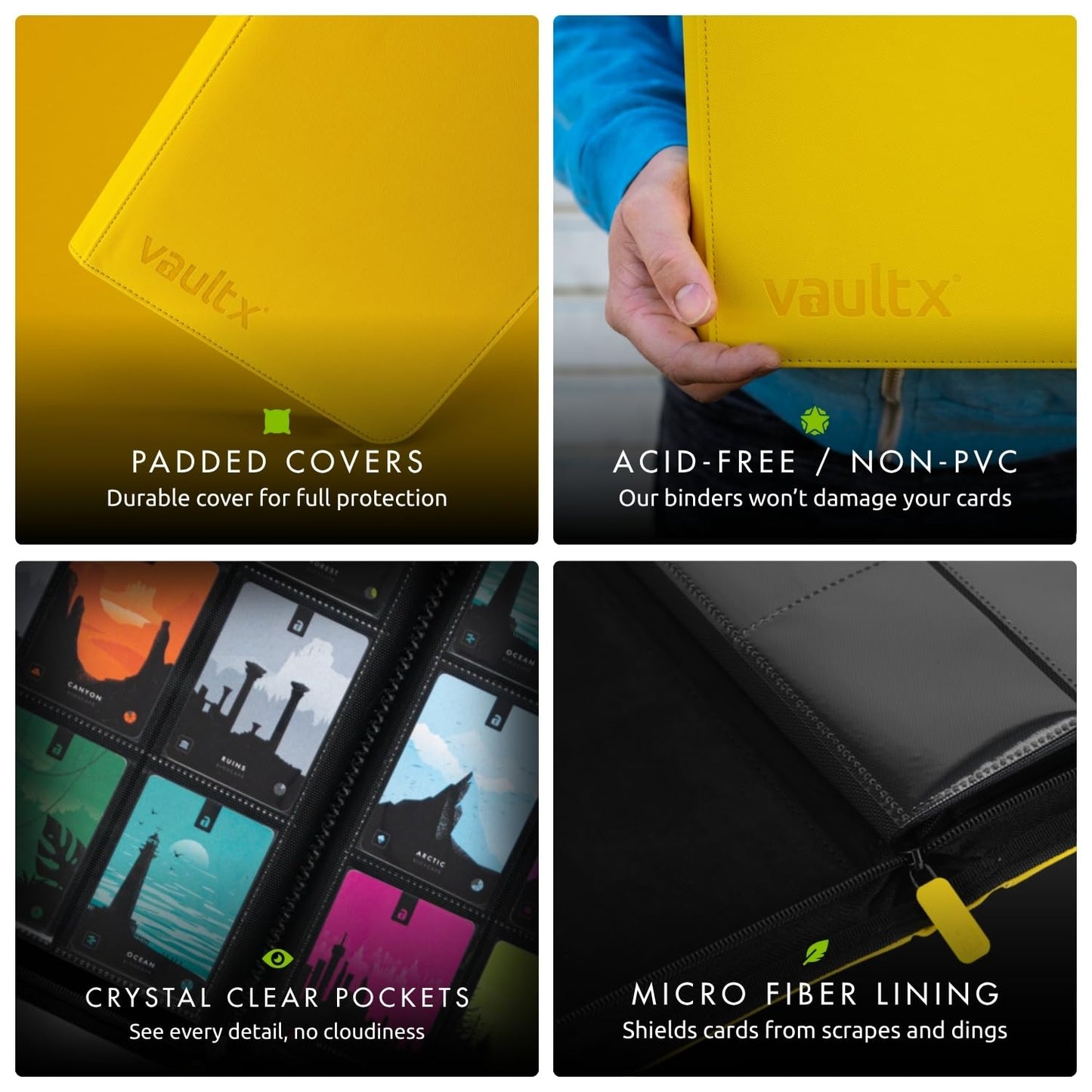 Vault X 480 Card Zip Trading Album Exo-Tec Yellow Storage Box 33cm 35cm DEMO