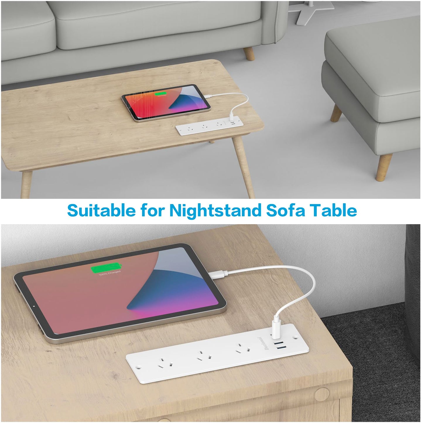 Dozianai Power Strip with 3 Outlets and 4 USB Ports (2 USB-C, 2 USB-A) DEMO