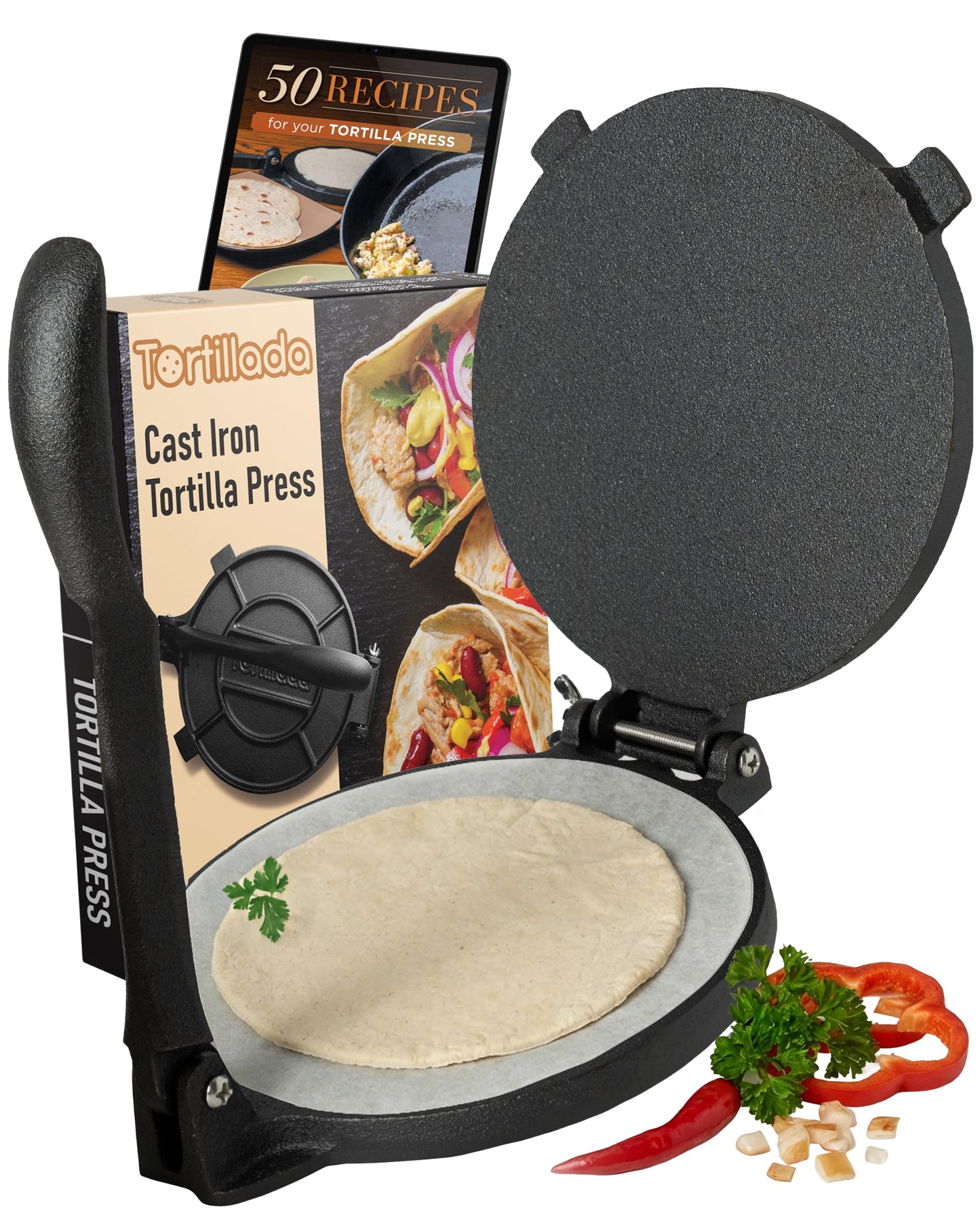 Tortillada 20cm Speciality Appliances Cast Iron Tortilla Press Specialty NEW