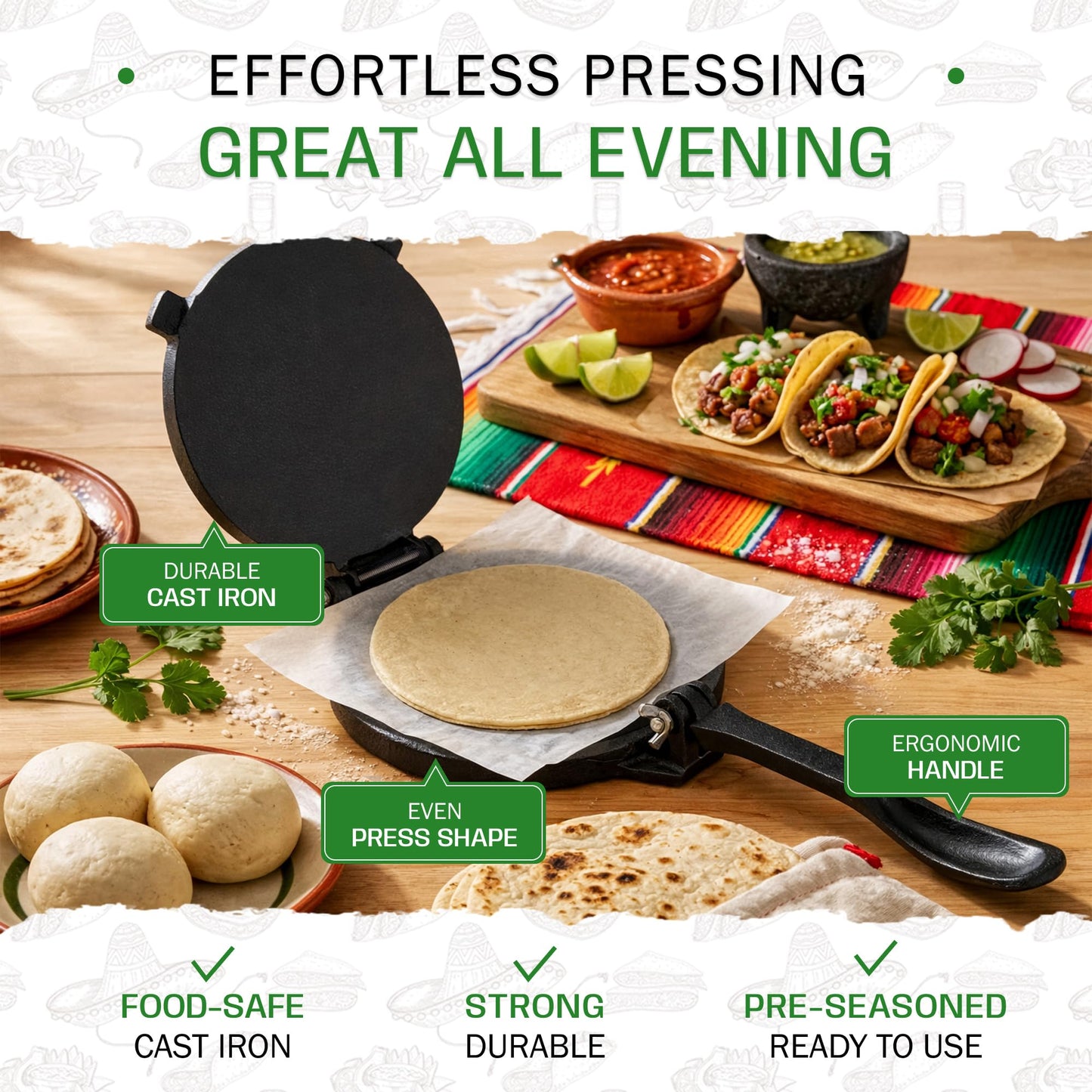 Tortillada 20cm Speciality Appliances Cast Iron Tortilla Press Specialty NEW