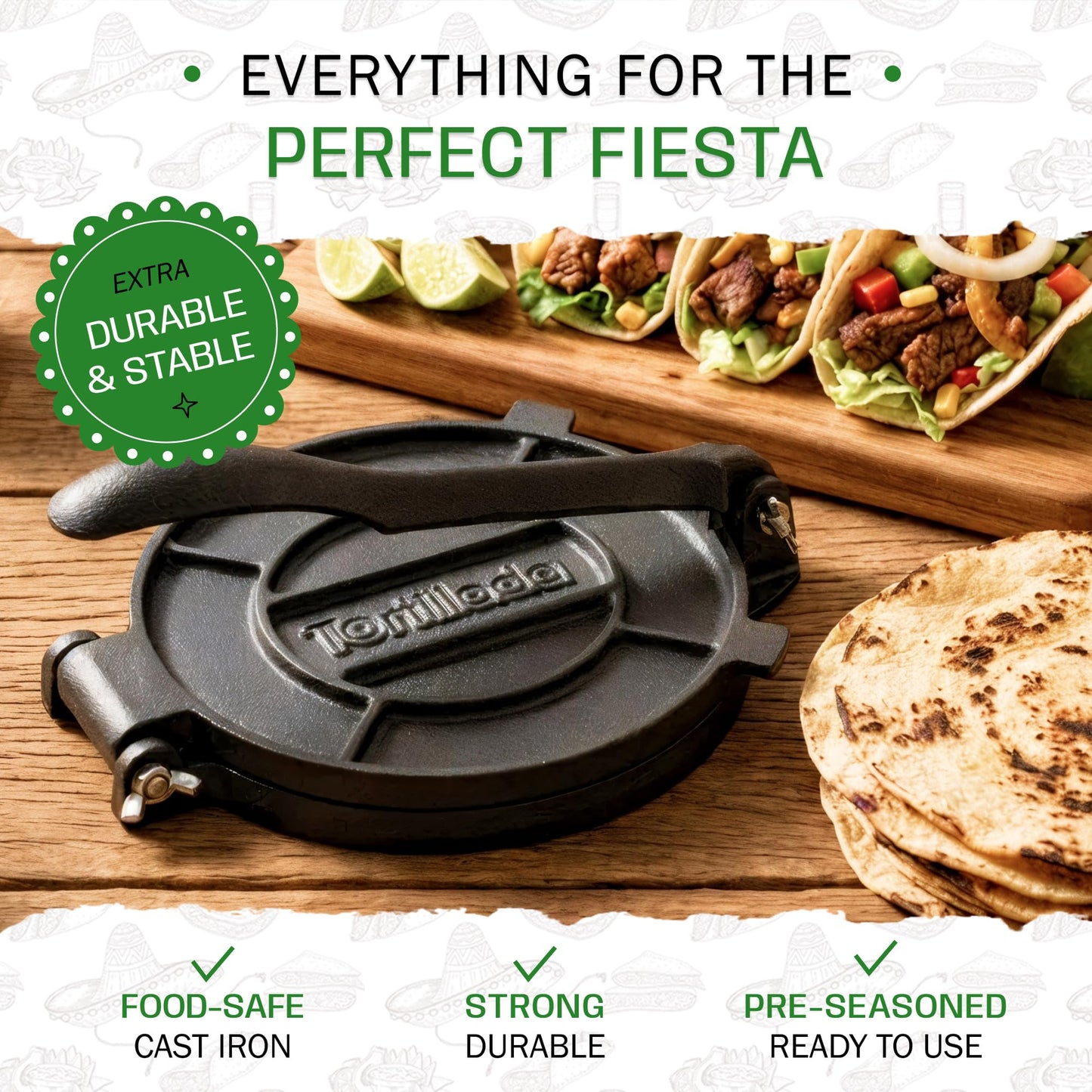 Tortillada 20cm Speciality Appliances Cast Iron Tortilla Press Specialty NEW