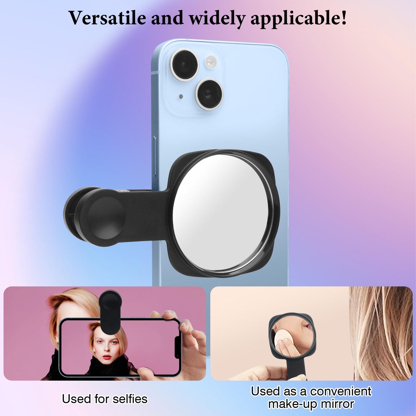 Hands-Free Black Selfie Stick with Rear Camera Mirror for Flawless Photos NEW