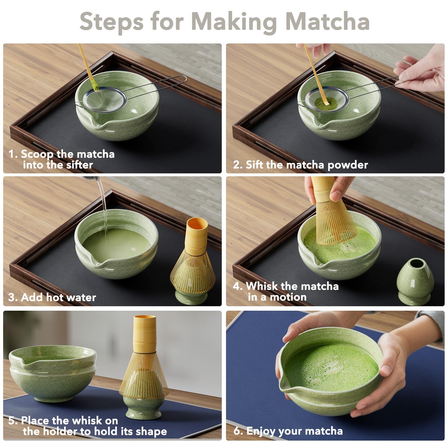 England Stories Matcha Japanese Tea Ceremony Utensils 7 Piece Set NEW