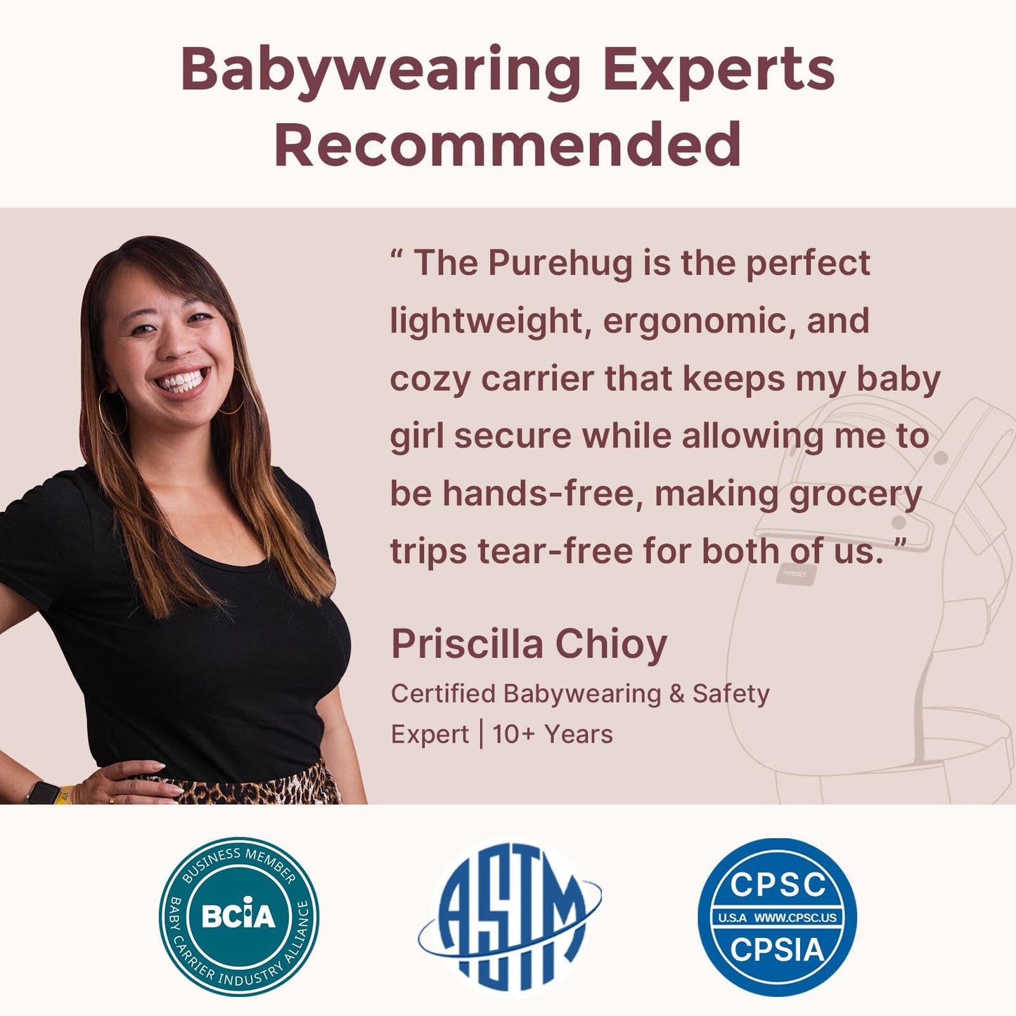 Momcozy Ergonomic Lightweight Baby Carrier for Newborns to Toddlers Khaki DEMO