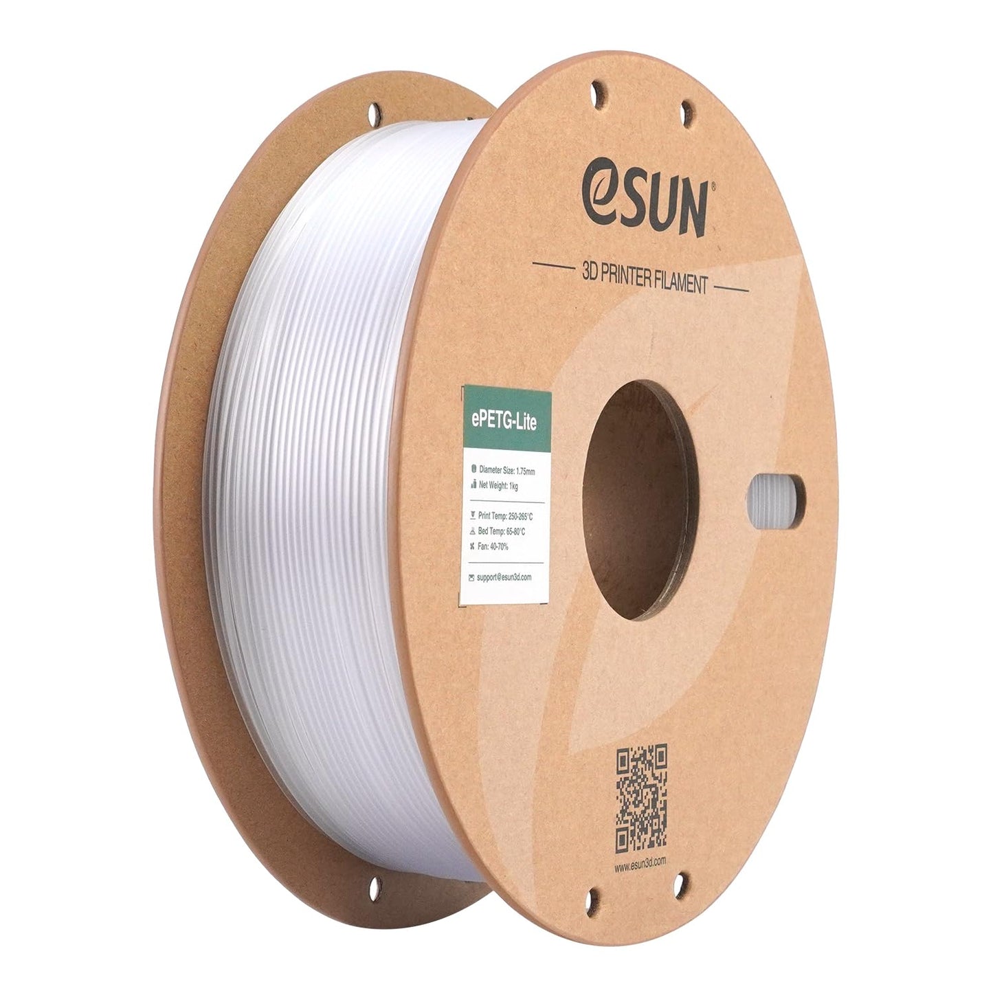eSUN PETG 3D Printer Filament, Natural Color, 1kg / 1.75mm Spool, for NEW