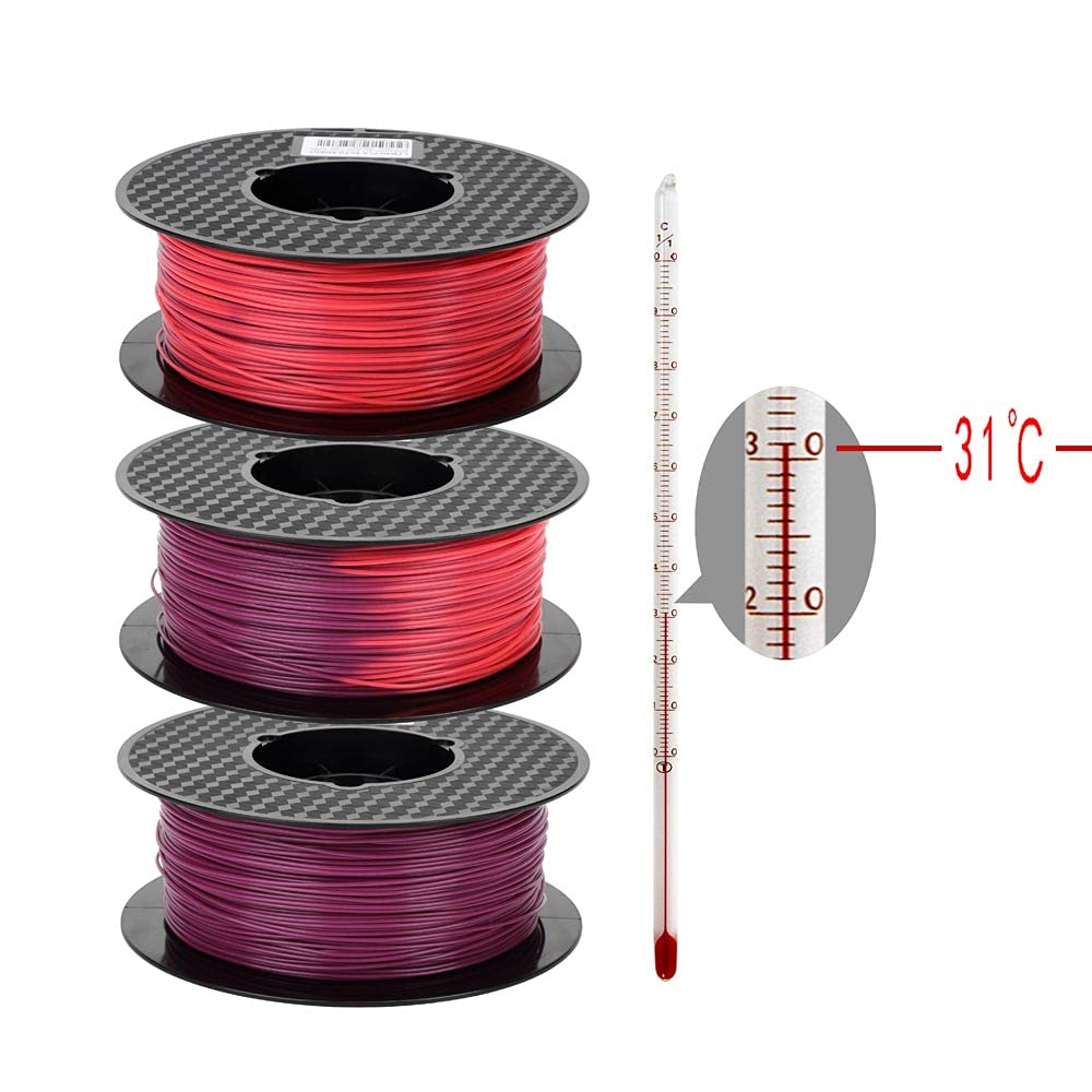 CC3D 3D Printer Filament - Temperature Changing Purple to Red, 1.75mm NEW