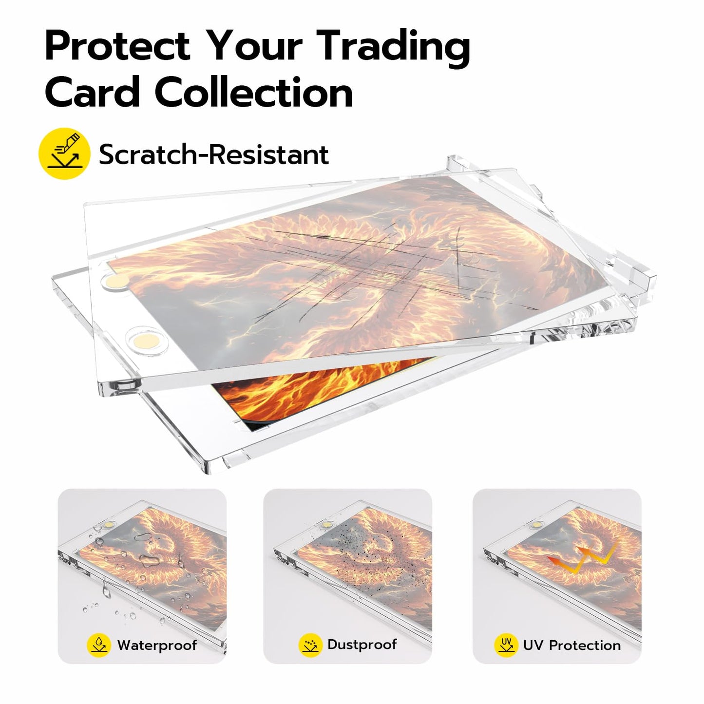 Mcbazel Clear Plastic Card Holder Protector Cases for Trading Cards DEMO