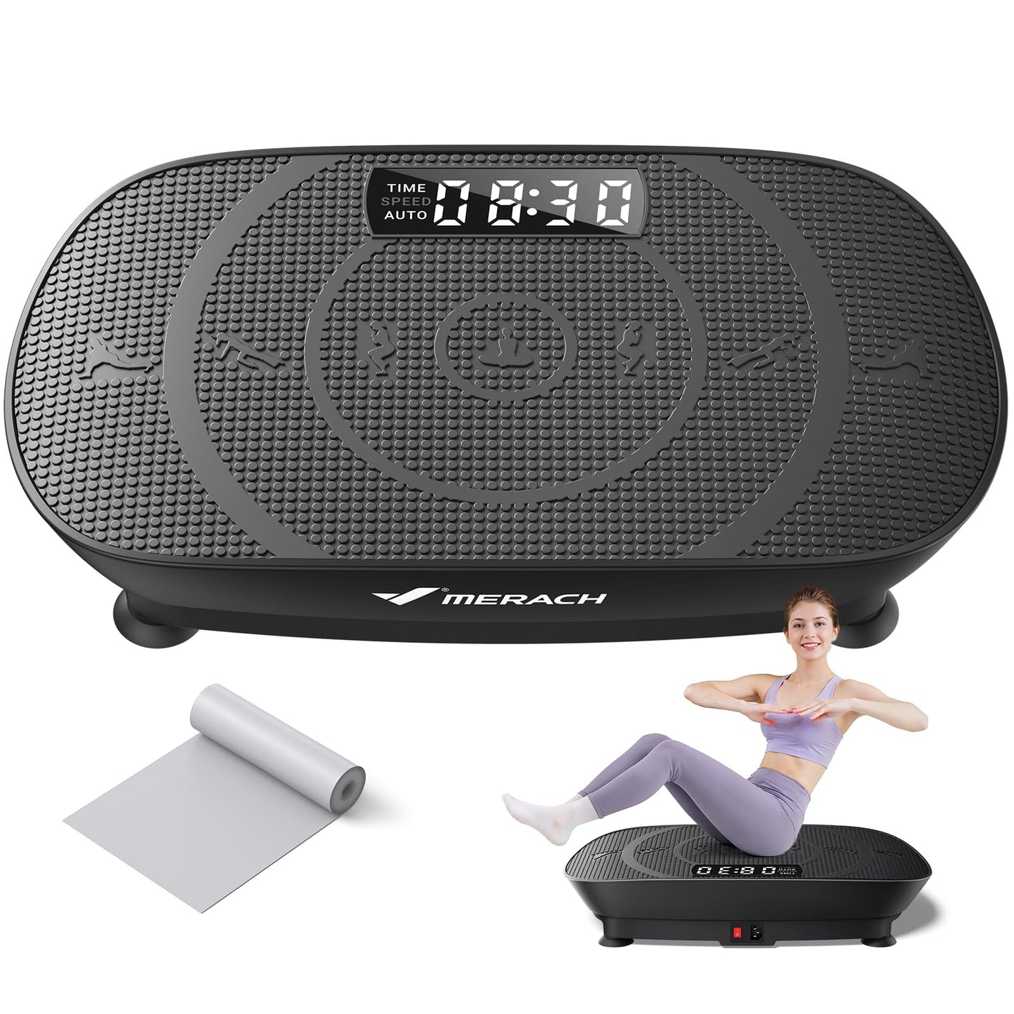 Merach Vibration Platform Machine for Whole Body Workout, Fitness in Black DEMO