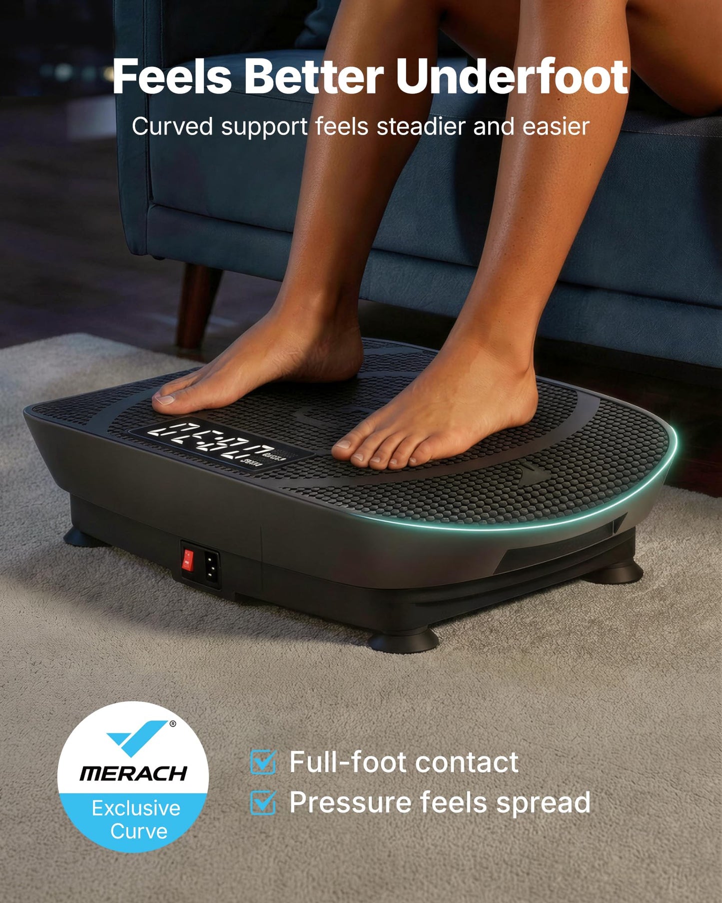 Merach Vibration Platform Machine for Whole Body Workout, Fitness in Black DEMO