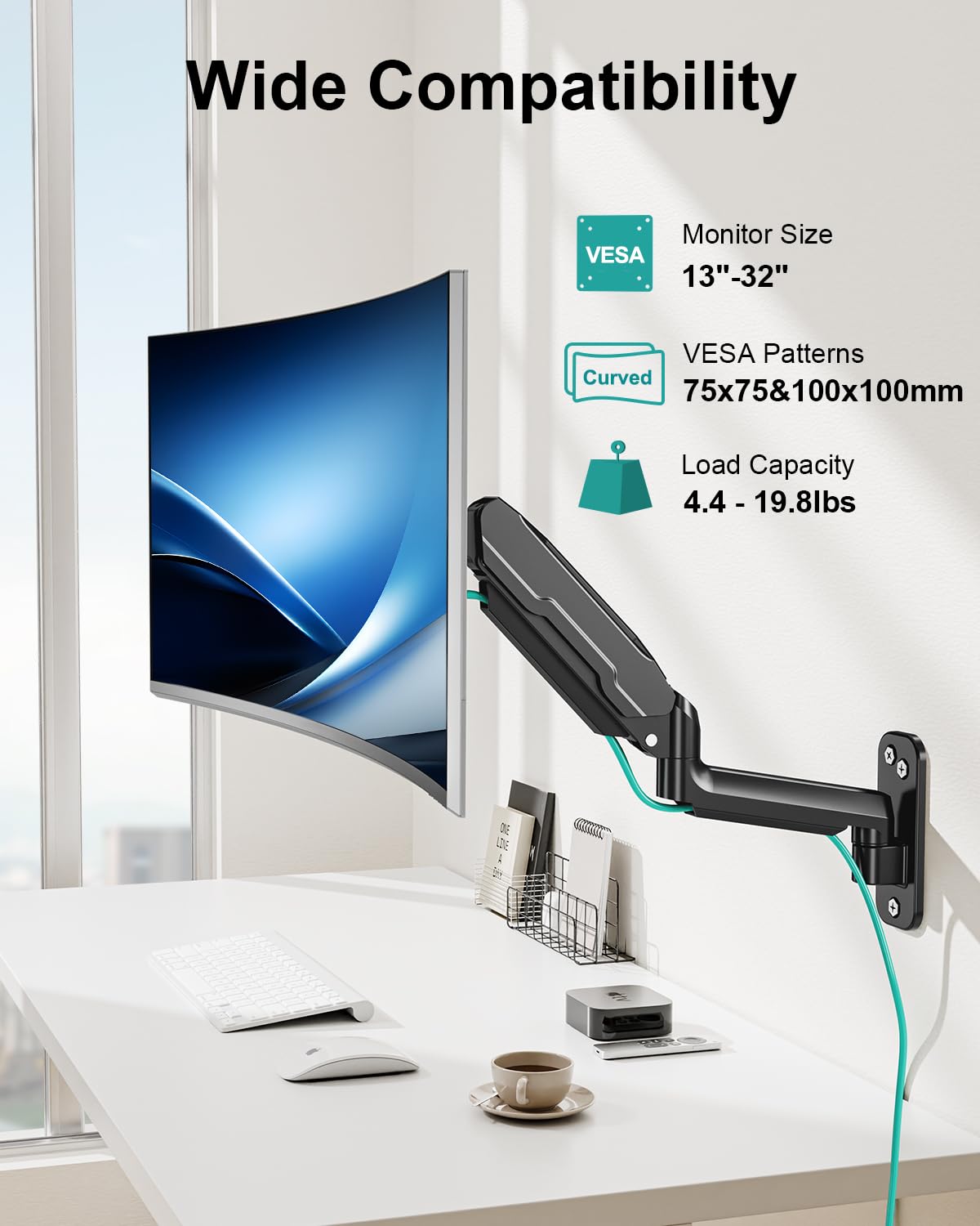 MOUNT PRO Black Single Monitor Wall Bracket for 13 to 32 Inch Screens DEMO
