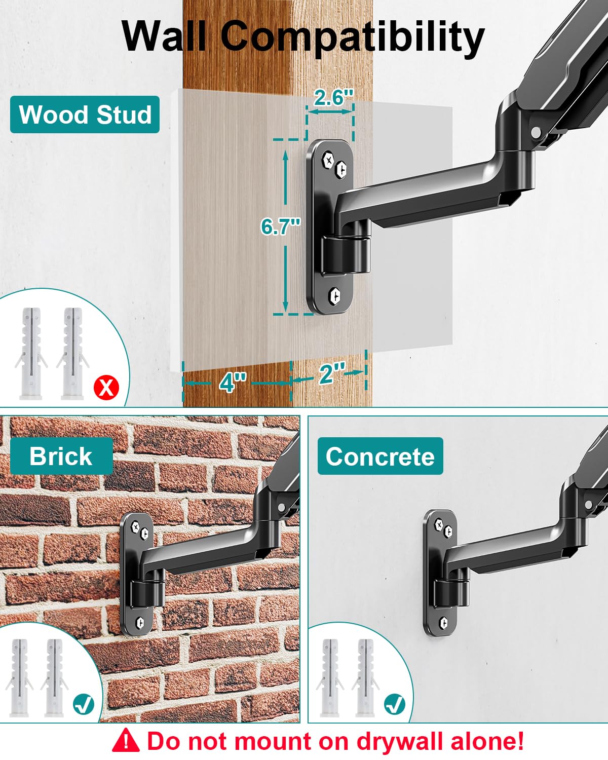 MOUNT PRO Black Single Monitor Wall Bracket for 13 to 32 Inch Screens DEMO