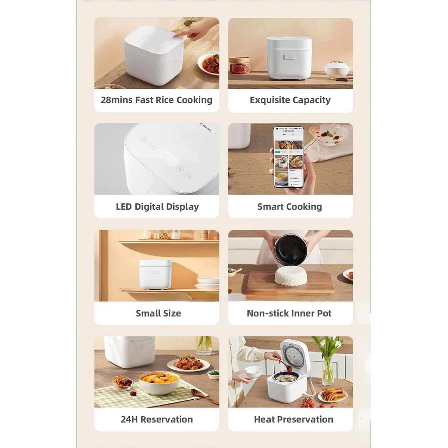 Xiaomi Mijia 1.5L Electric Rice Cooker Multicooker Compact Kitchen NEW