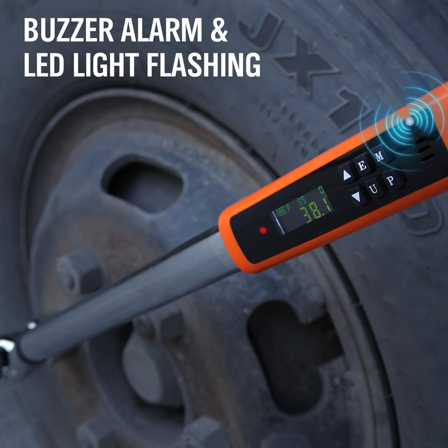 HORUSDY 1/2" Digital Torque Wrench, 25-250 Ft-lb, 2% Accurate, Orange, for DEMO