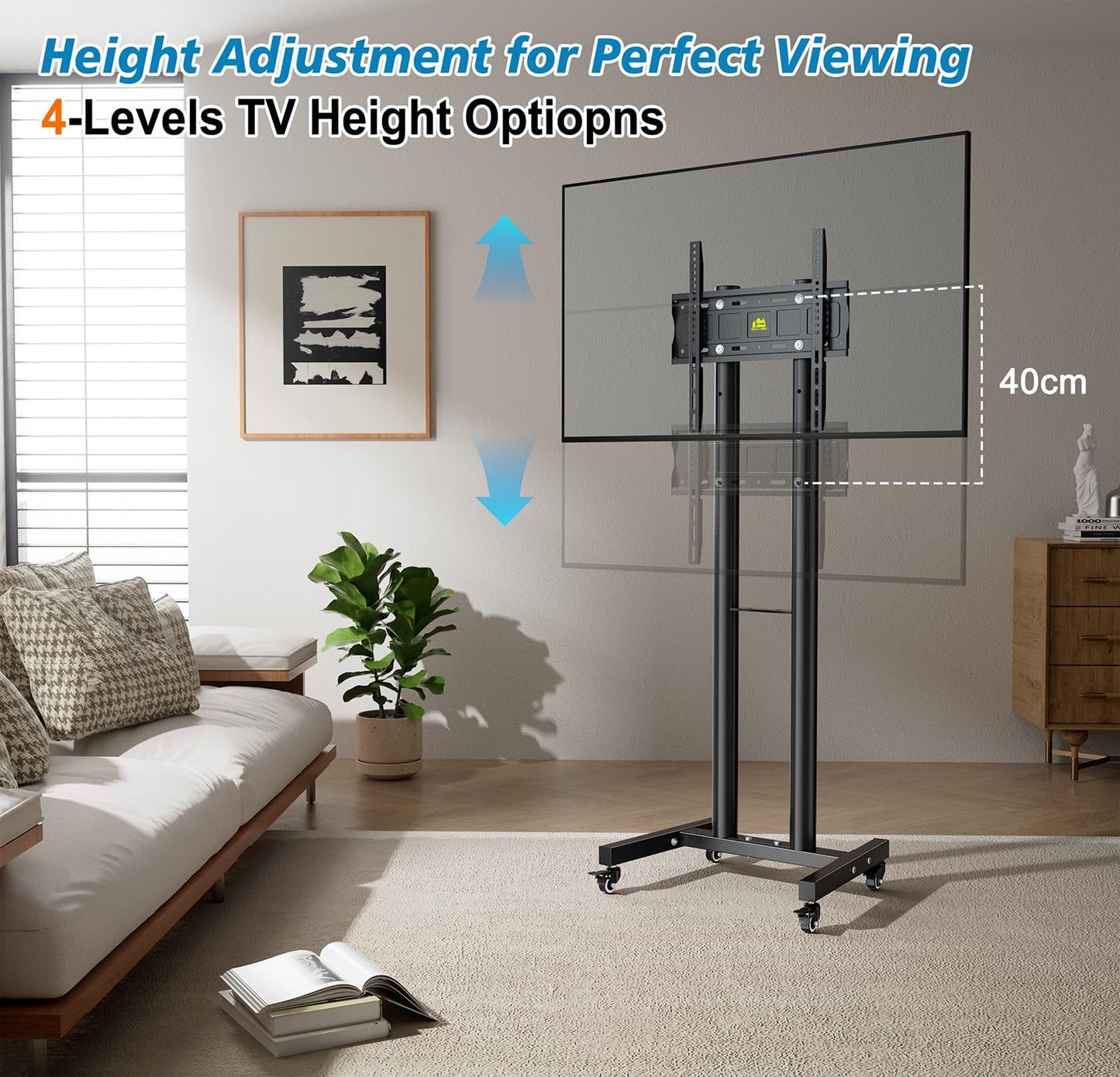 FORGING MOUNT TV Cart for 23-60 Inch Flat Curved Screen TVs Holds 40kg NEW