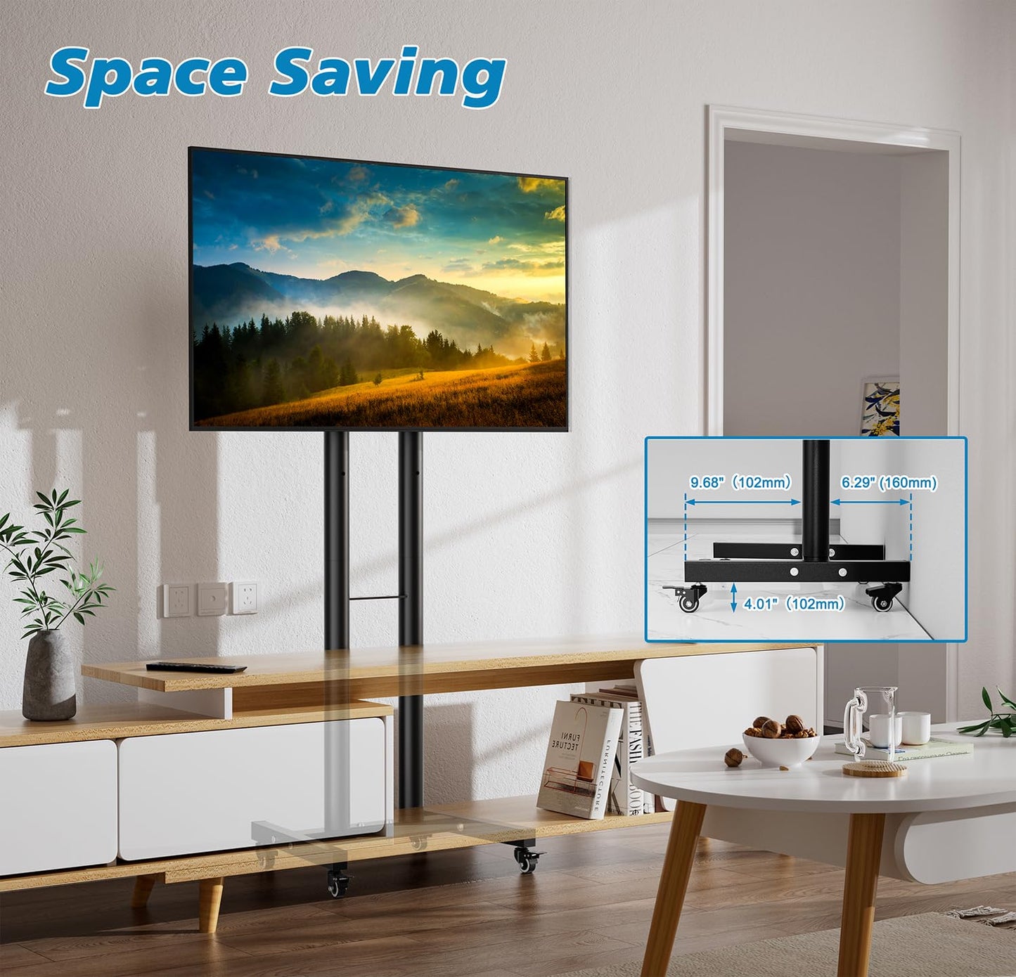 FORGING MOUNT TV Cart for 23-60 Inch Flat Curved Screen TVs Holds 40kg NEW