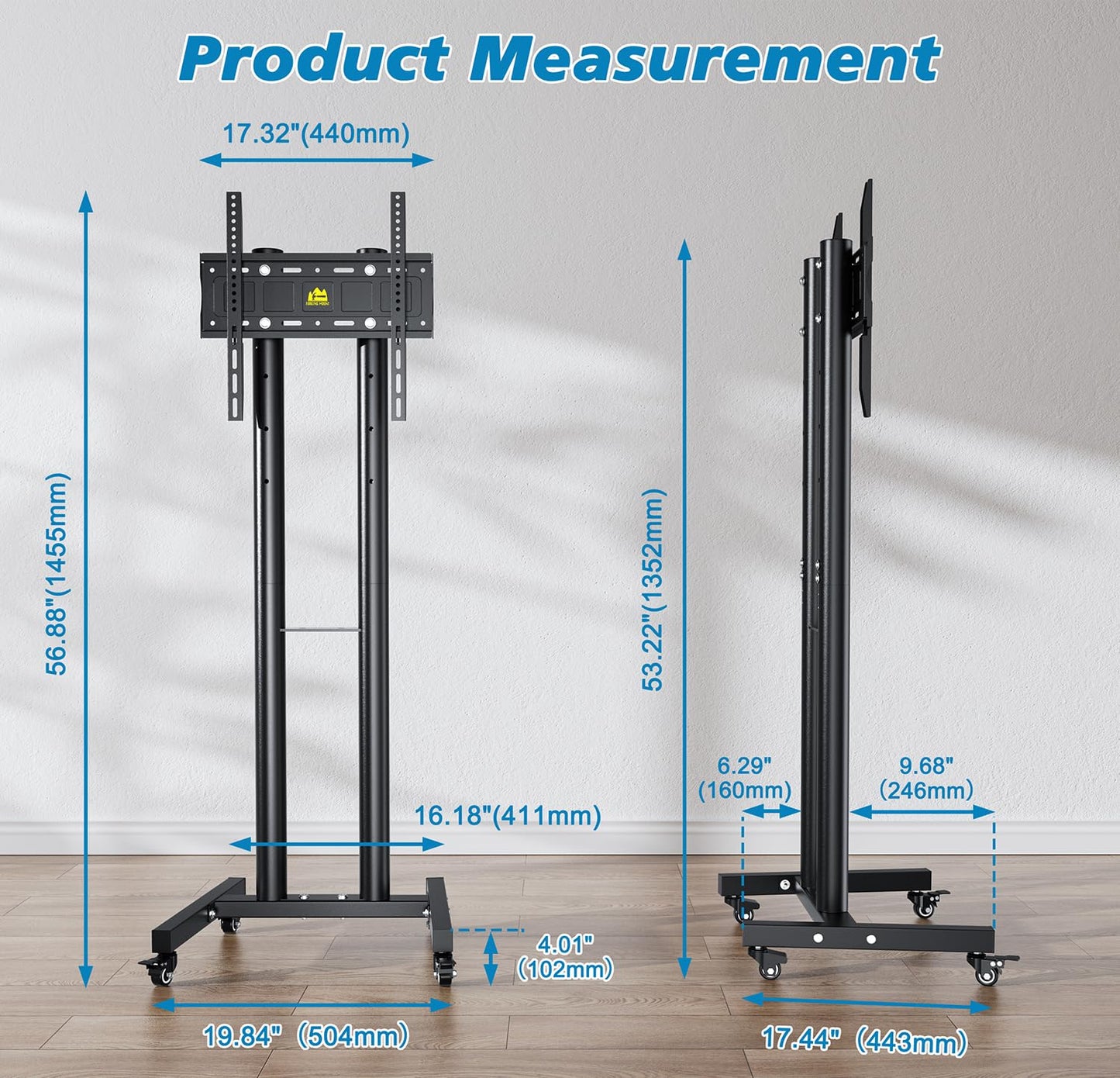 FORGING MOUNT TV Cart for 23-60 Inch Flat Curved Screen TVs Holds 40kg NEW