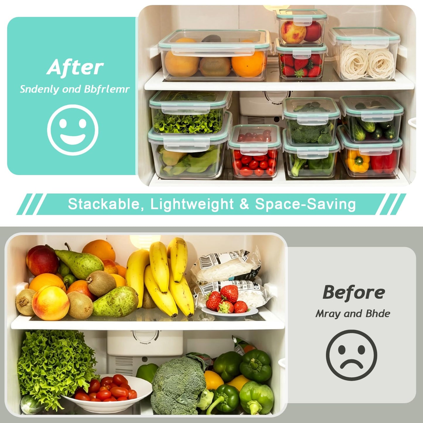 Borosilicate Glass Container Sets Food Storage Containers, Clear Lids, NEW