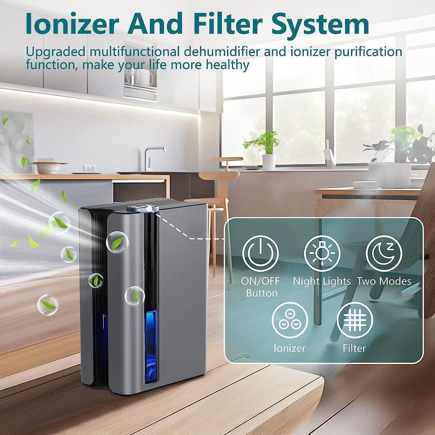 Karmotte 2800ml Dehumidifier for Home with Reusable Filter, Gray Size DEMO