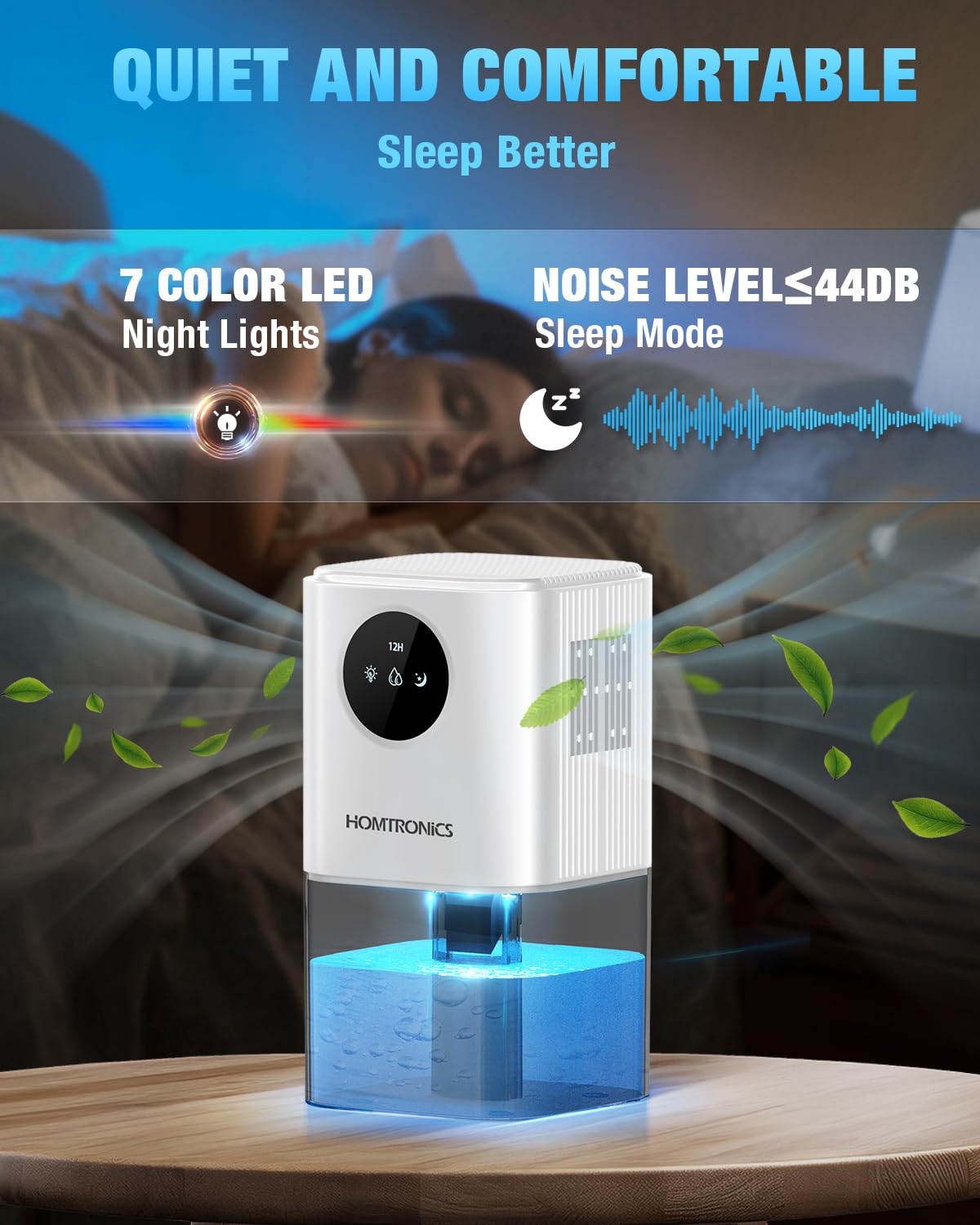 Homtronics 1700ml Dehumidifier with Timing Function for Home Spaces Size NEW