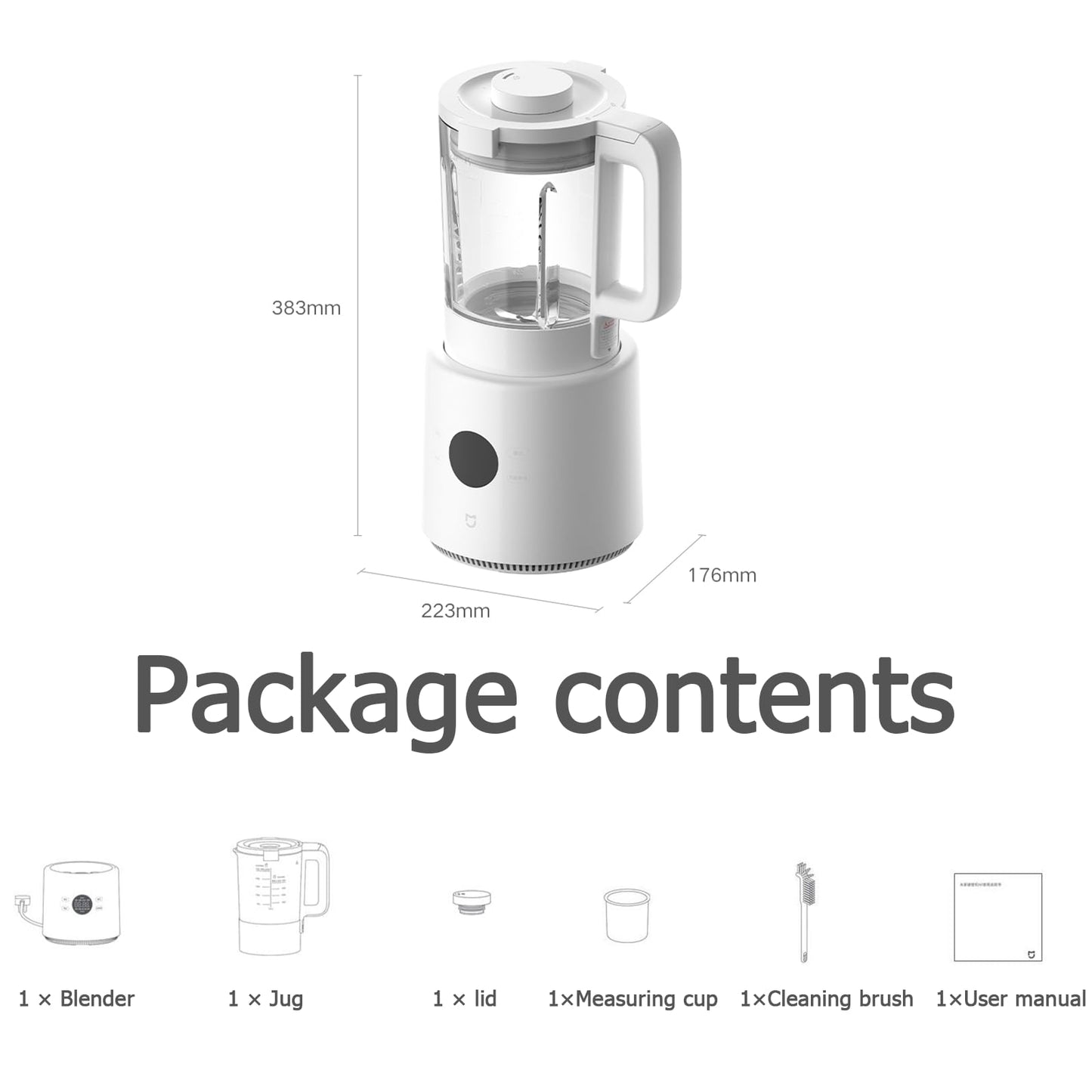 Xiaomi 1.75L Jug Blenders Countertop Jug Blender Borosilicate Glass Milk NEW