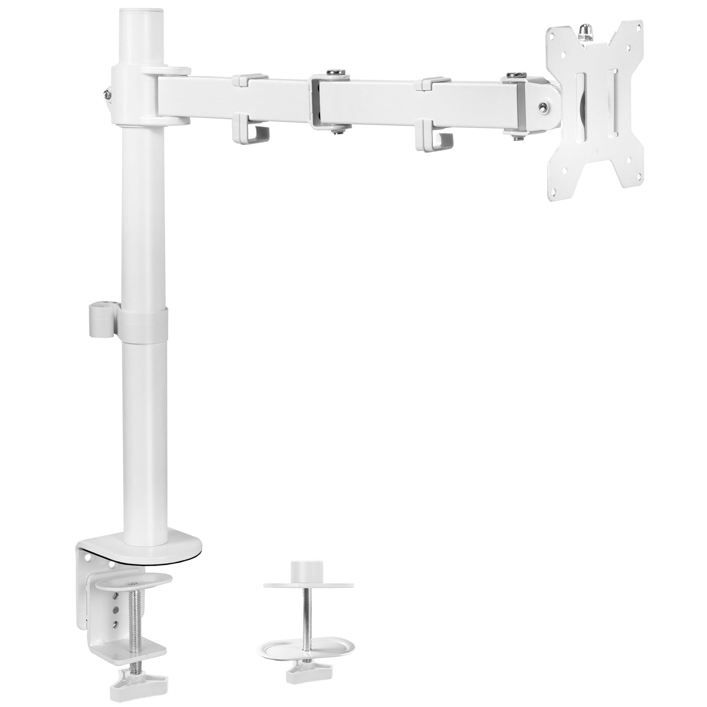 VIVO Adjustable LCD Monitor Desk Mount Stand with Fully Articulating Arm White