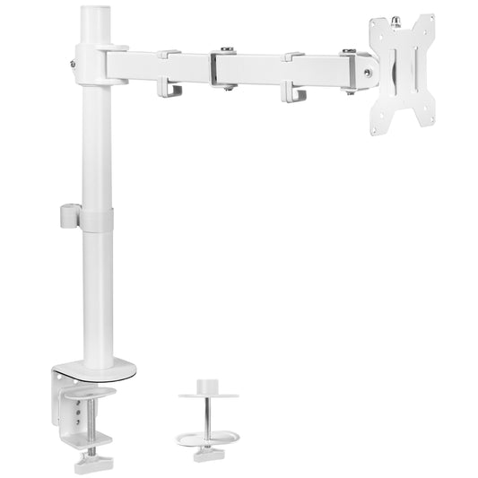 VIVO Adjustable LCD Monitor Desk Mount Stand with Fully Articulating Arm White