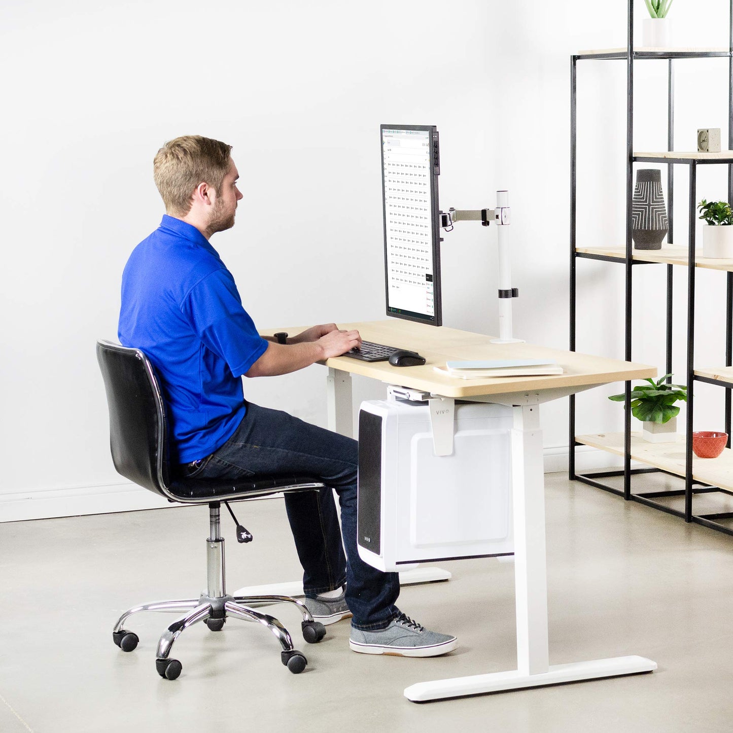 VIVO Adjustable LCD Monitor Desk Mount Stand with Fully Articulating Arm White