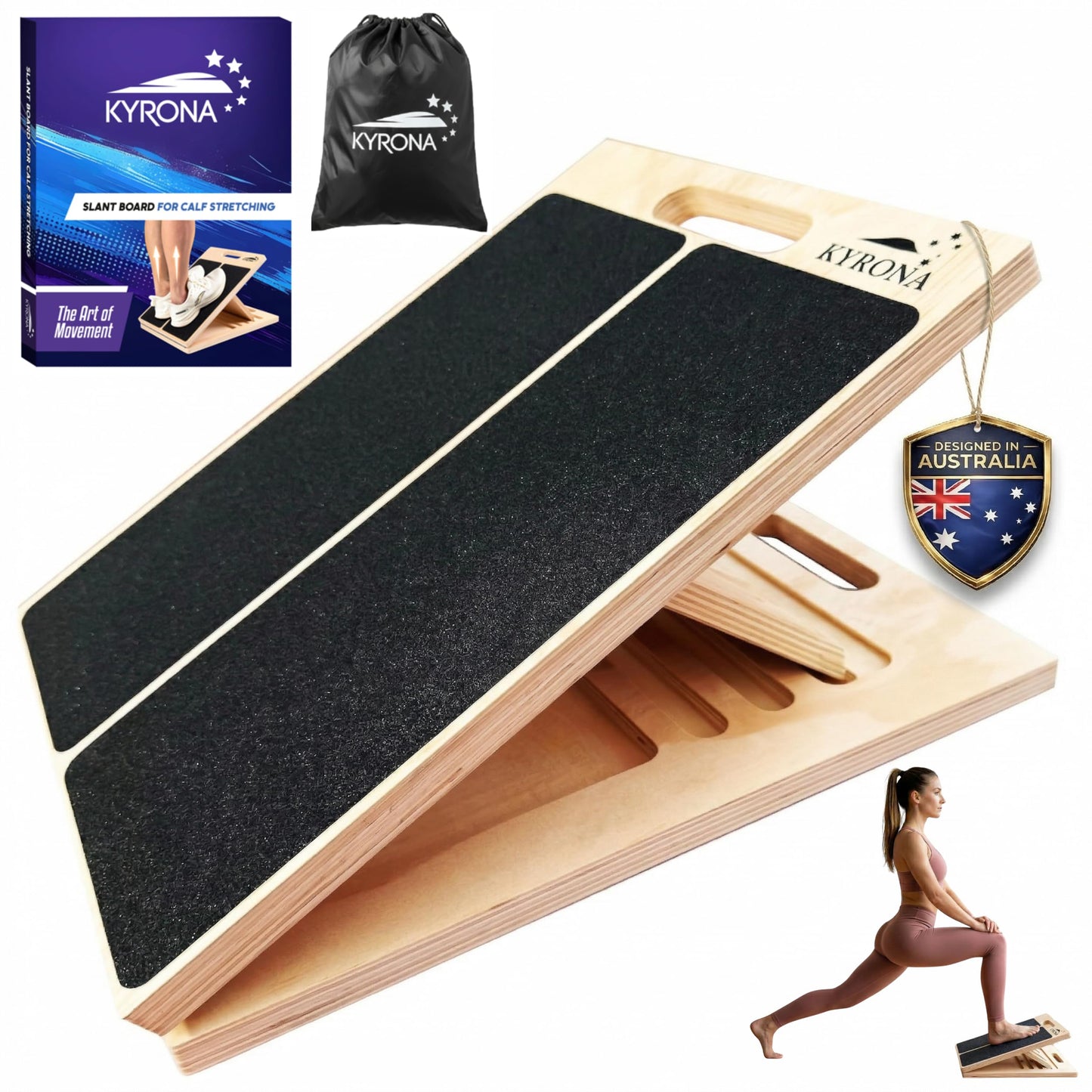 KYRONA Balance Trainers Calf Stretching Squat Wedge Ankle Mobility Brown DEMO