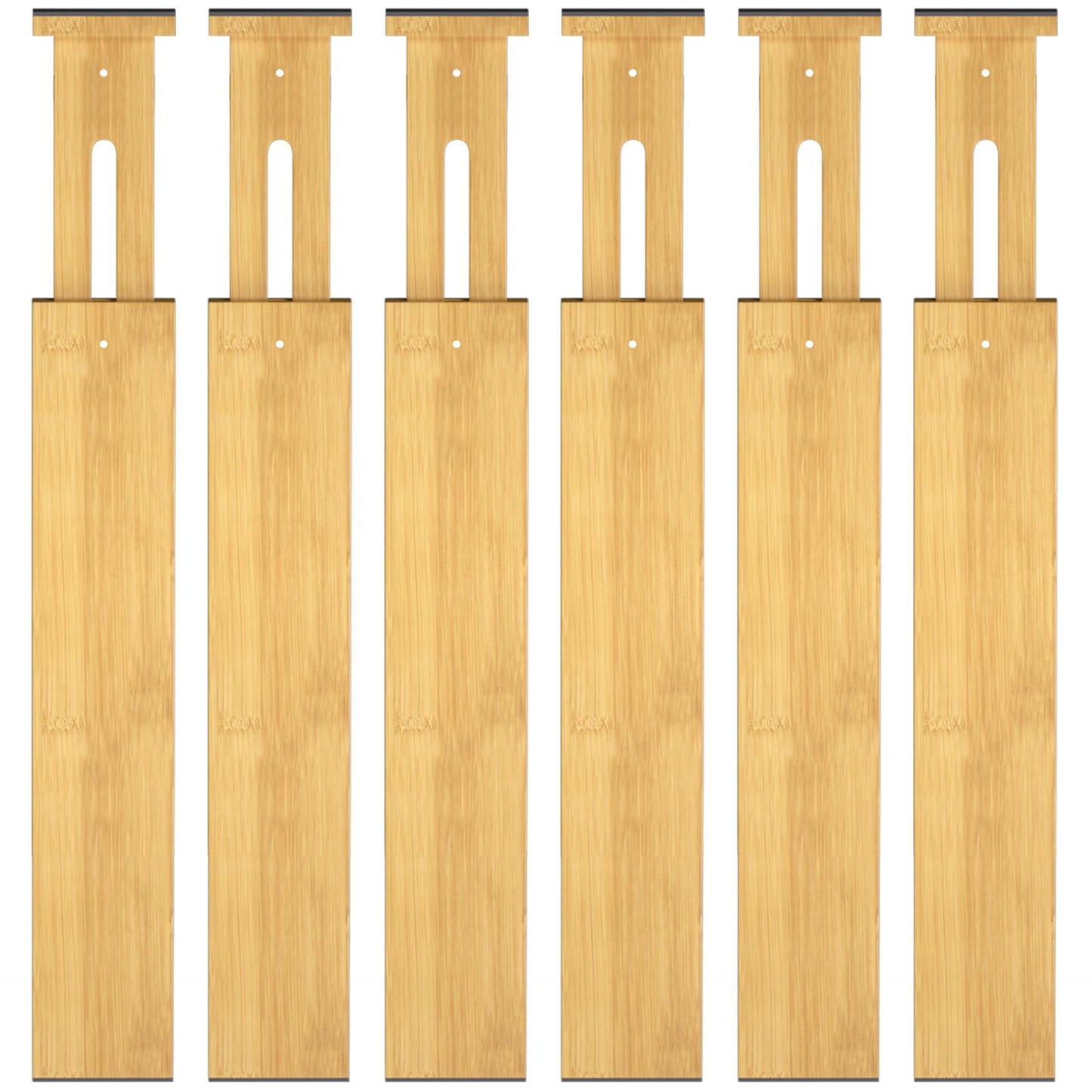 Ryqtop Adjustable Bamboo Drawer Organizer for Clothing Storage, Natural NEW