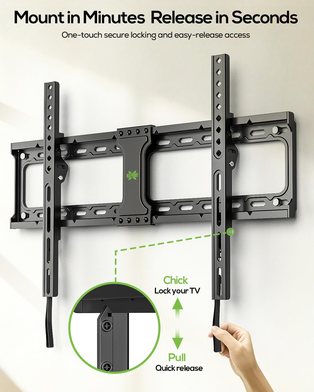 USX MOUNT Heavy Duty TV Wall for 37-84 Inch TVs up to 132 Lbs Black NEW