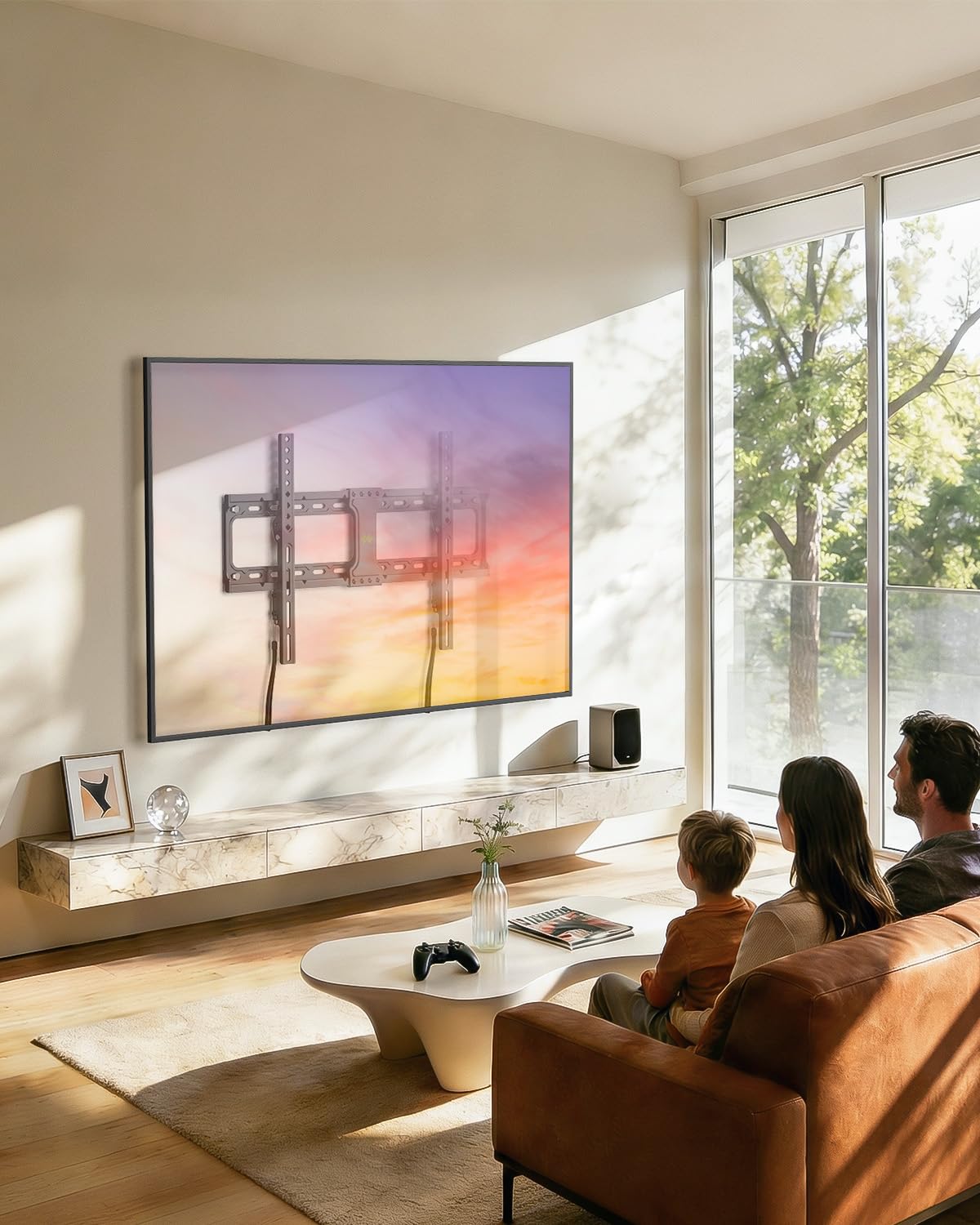 USX MOUNT Heavy Duty TV Wall for 37-84 Inch TVs up to 132 Lbs Black NEW