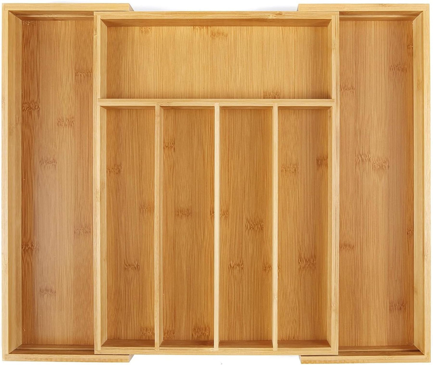 Utoplike Expandable Bamboo Cutlery Organizer Tray for Kitchen Drawers NEW