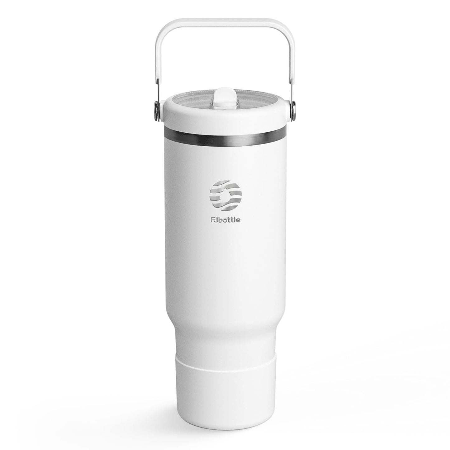Fjbottle 40oz Tumblers Insulated Tumbler with Flip Straw and Handle, Iced NEW