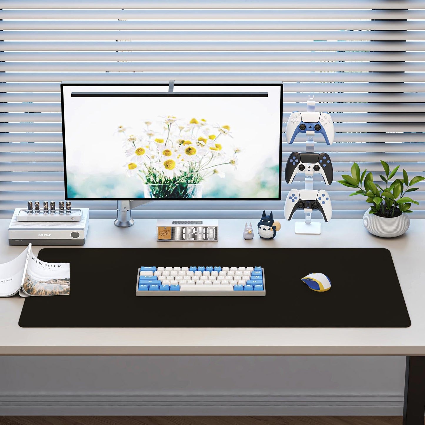 DAWNTREES Large Leather Desk Mat and Mouse Pad, Black, 100 x 40 cm NEW