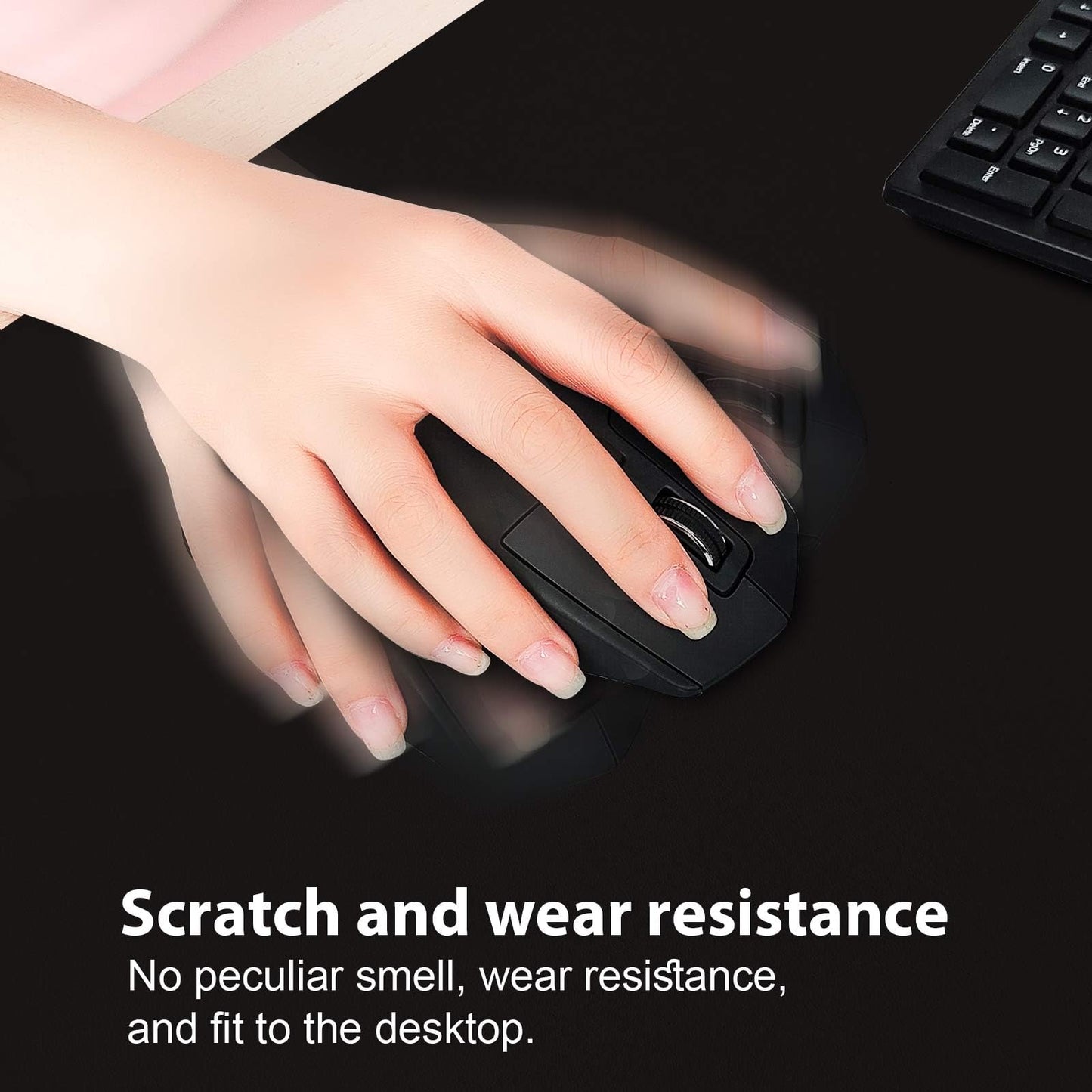 DAWNTREES Large Leather Desk Mat and Mouse Pad, Black, 100 x 40 cm NEW