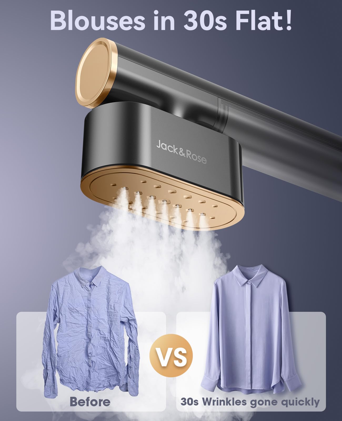 Jack & Steamers Rose Portable Clothes Steamer - Powerful 100-220V Heating DEMO