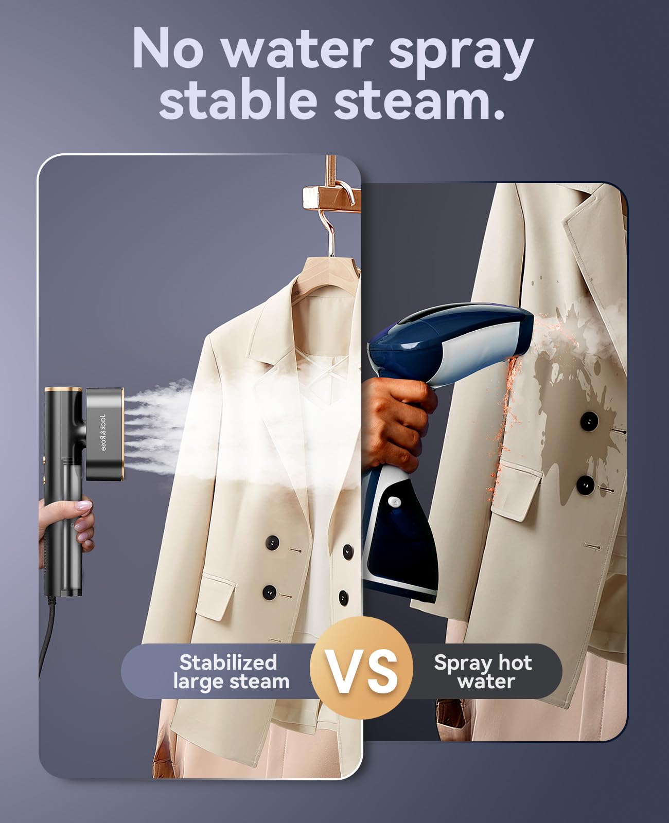 Jack & Steamers Rose Portable Clothes Steamer - Powerful 100-220V Heating DEMO
