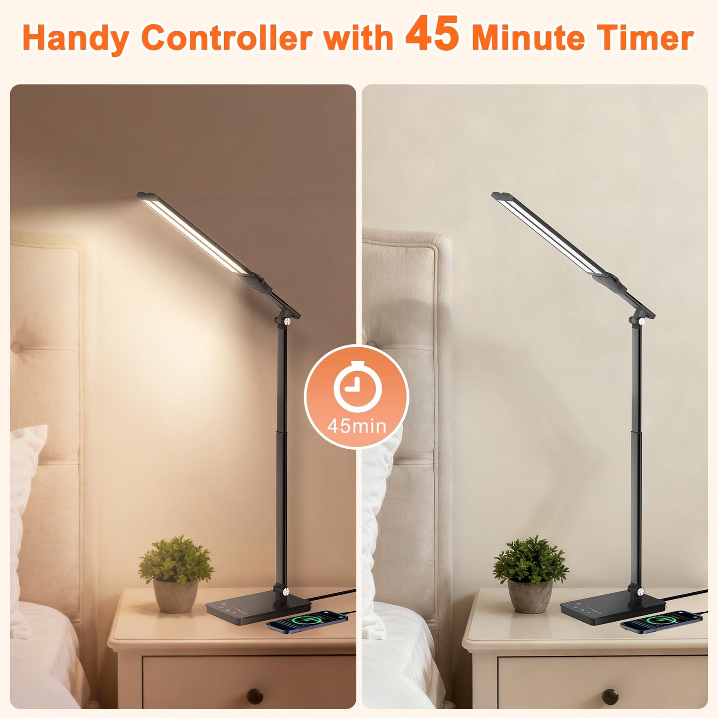 Rimposky Adjustable Double Head Desk Lamp LED Lighting Home Office Black NEW