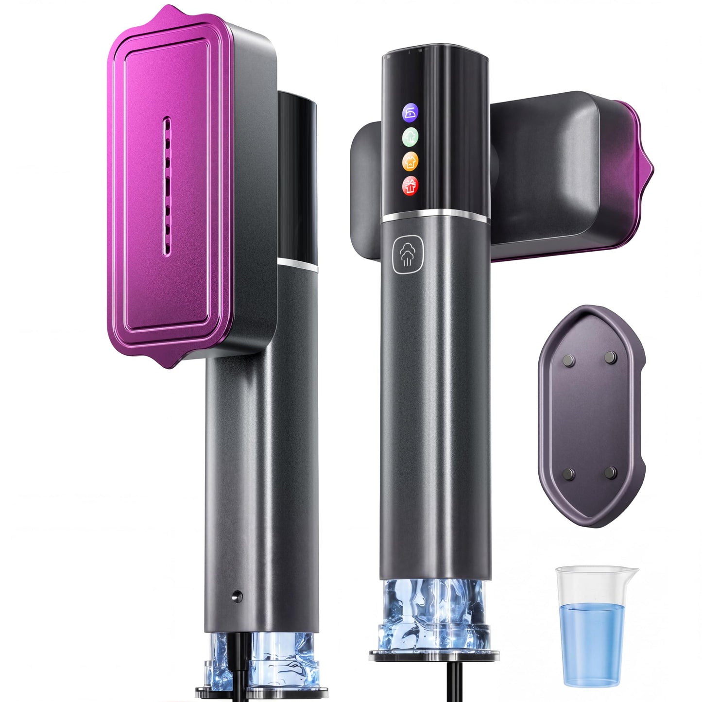 Handheld Garment Steamer Iron for Clothes in Grey and Purple - Powerful DEMO